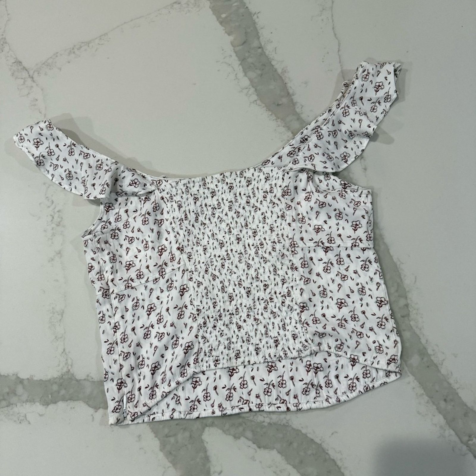Free People Free People Floral Smocked Ruffle Trim TankTop Womens Medium Size M / US 6-8 / IT 42-44 - 9 Thumbnail