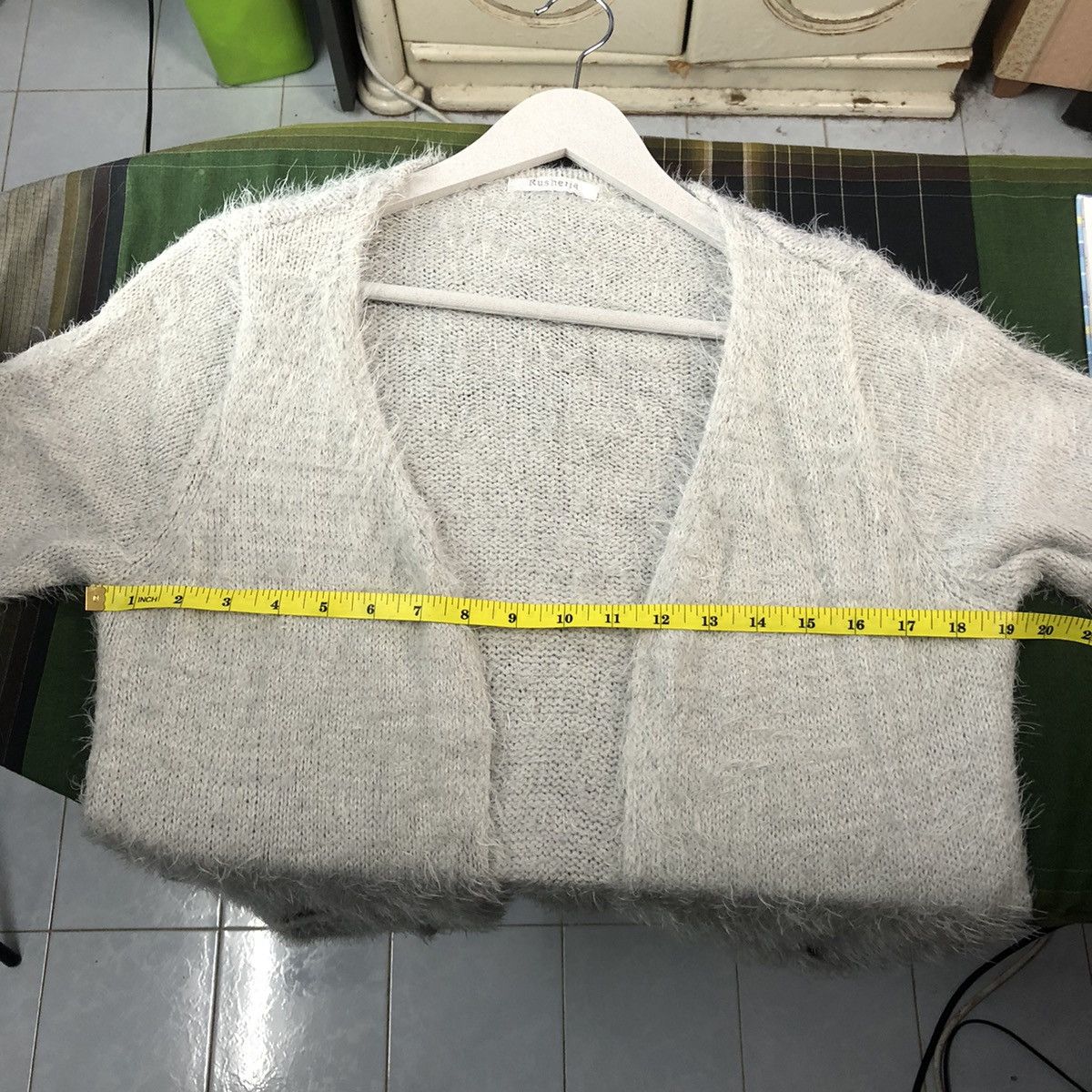 Aran Isles Knitwear × Homespun Knitwear × Japanese Brand Rusheria Grey Shag Shaggy Fur Mohair Cardigan #847 Size S / US 4 / IT 40 - 12 Thumbnail