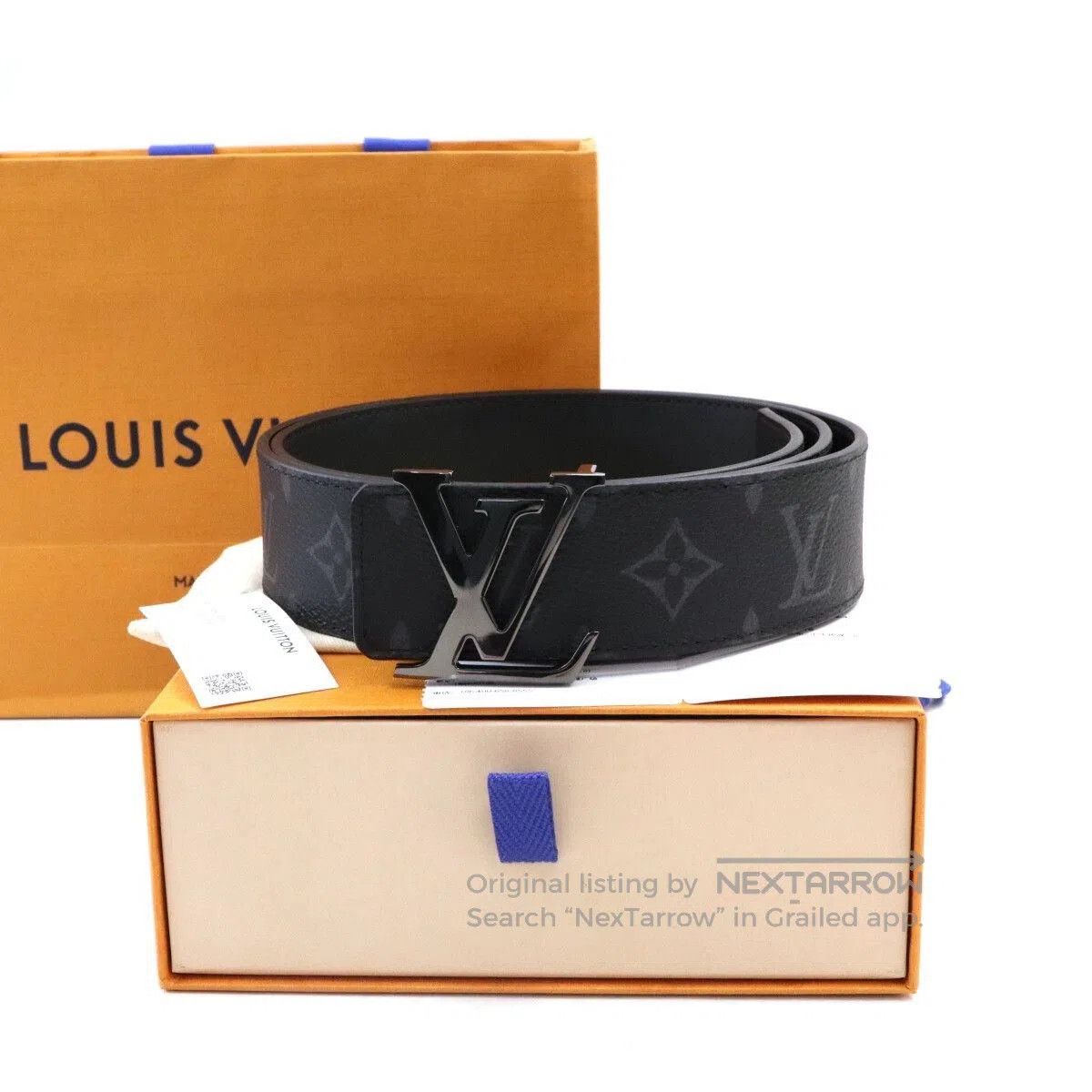 Louis Vuitton LV Men's Black Monogram Belt. Size ONE SIZE - 1 Thumbnail