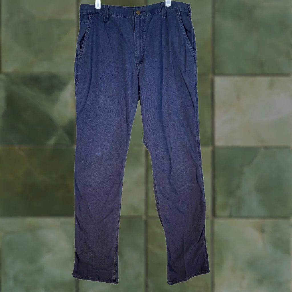 Carhartt VINTAGE Carhartt Carpenter Pants Mens 36x36 Navy Canvas Dungaree Fit Workwear 383-20 Size US 36 / EU 52 - 1 Thumbnail