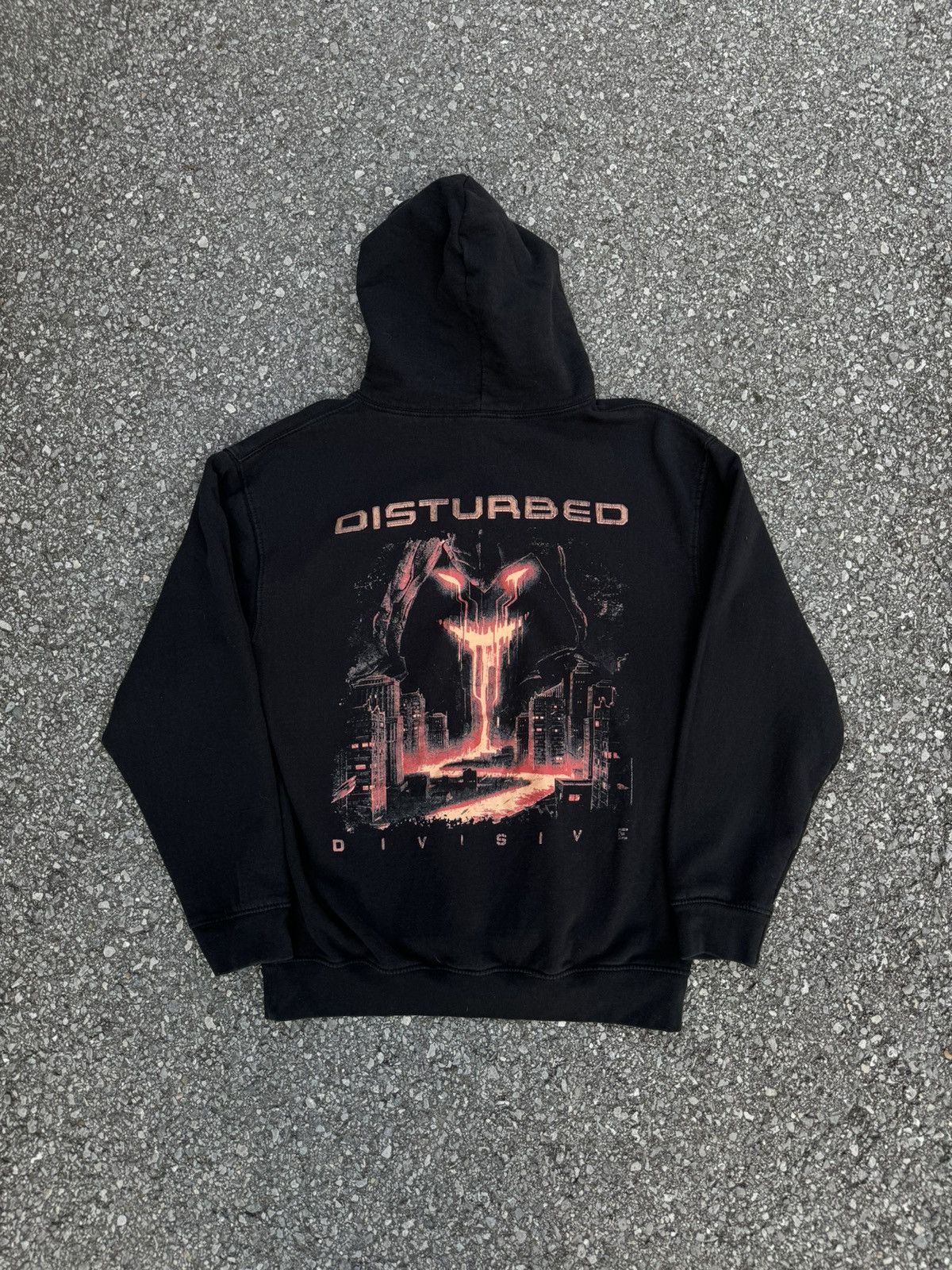 Band Tees × Japanese Brand Disturbed rock metal boxy hoodie logo y2k rap skate black Size US L / EU 52-54 / 3 - 1 Thumbnail