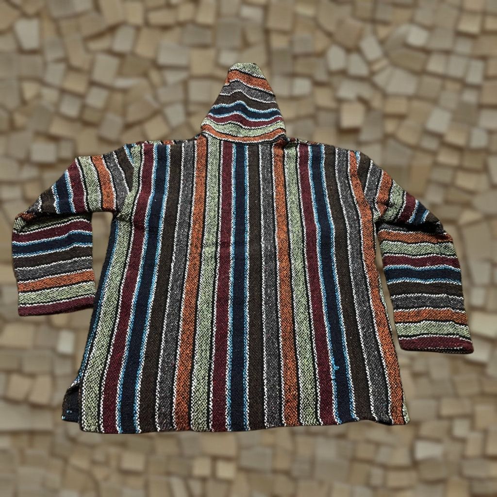 Sunspel Sunspecs Hoodie Mens XXL Striped Pullover Long Sleeve Green Brown Blue V-Neck Performance Regular Shirt Mens Size US XXL / EU 58 / 5 - 1 Thumbnail