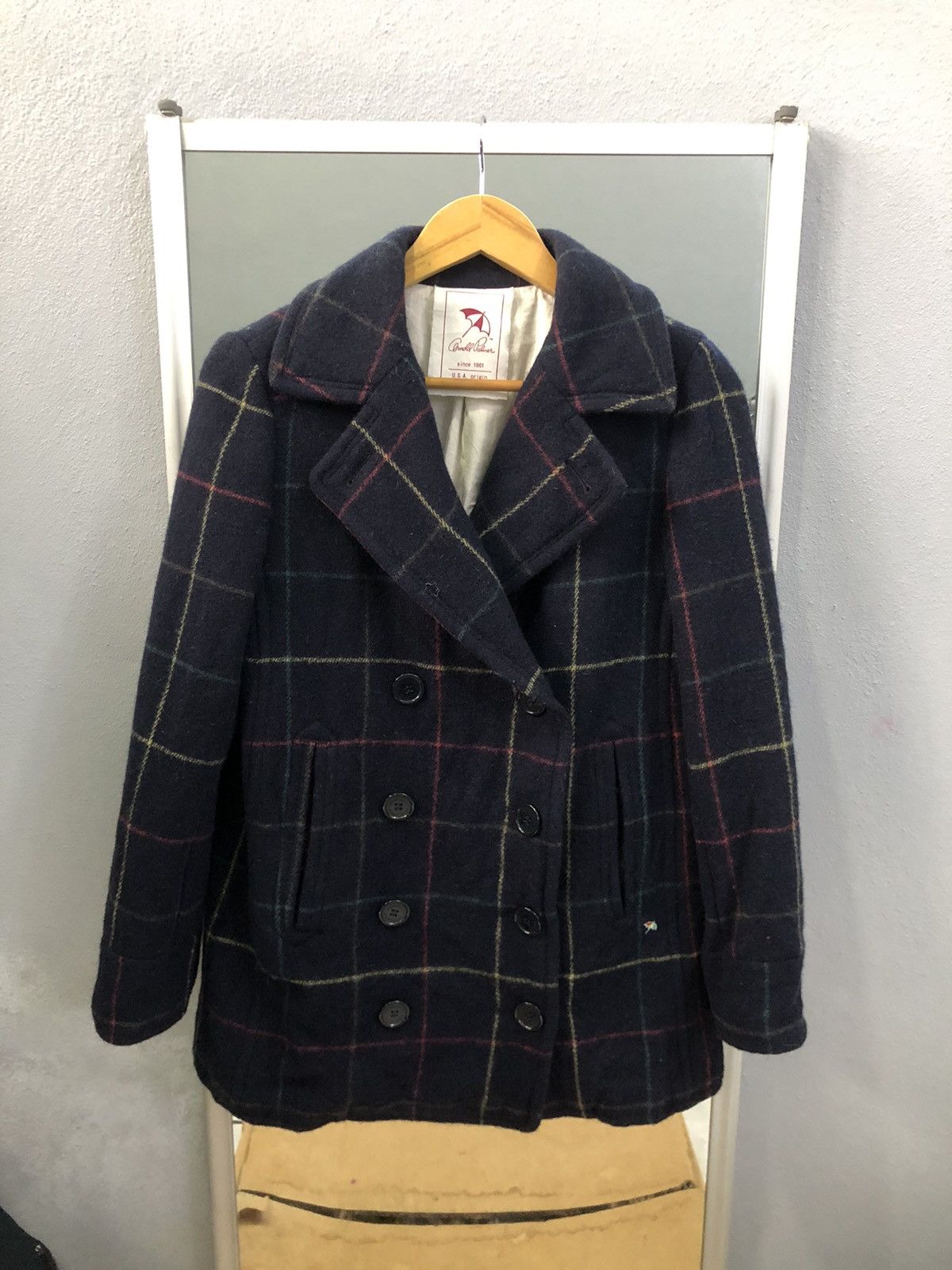 Japanese Brand Arnold Palmer Japan Wool Check Peacoat Women’s 90s Size S / US 4 / IT 40 - 1 Thumbnail
