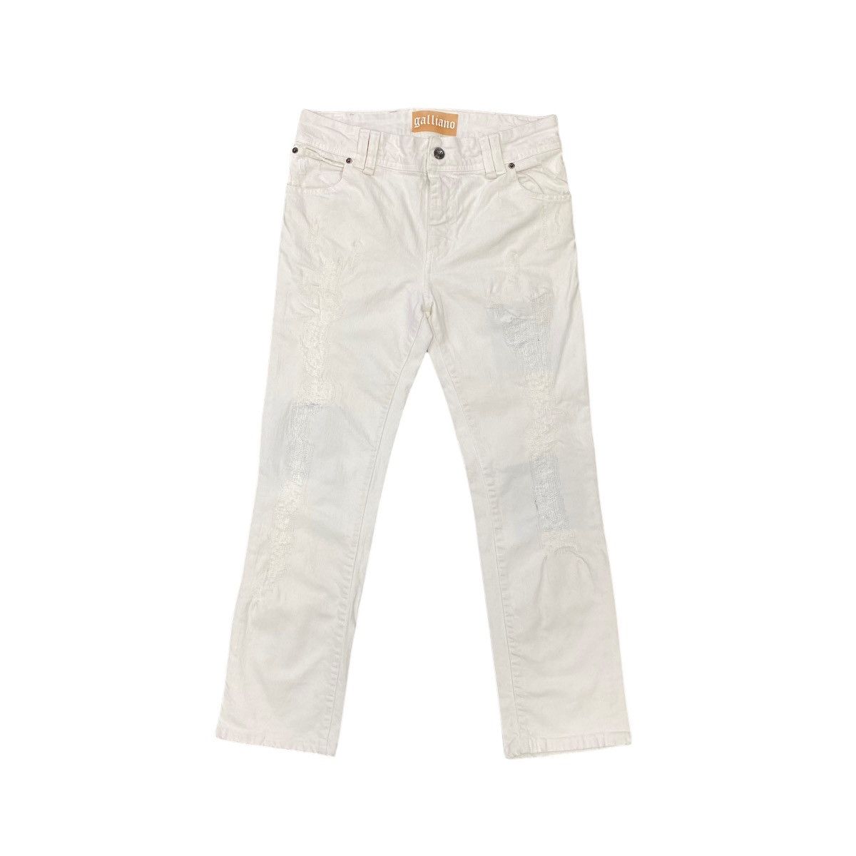 image of John Galliano Women's Denim Jeans Size L Made In Italy in White