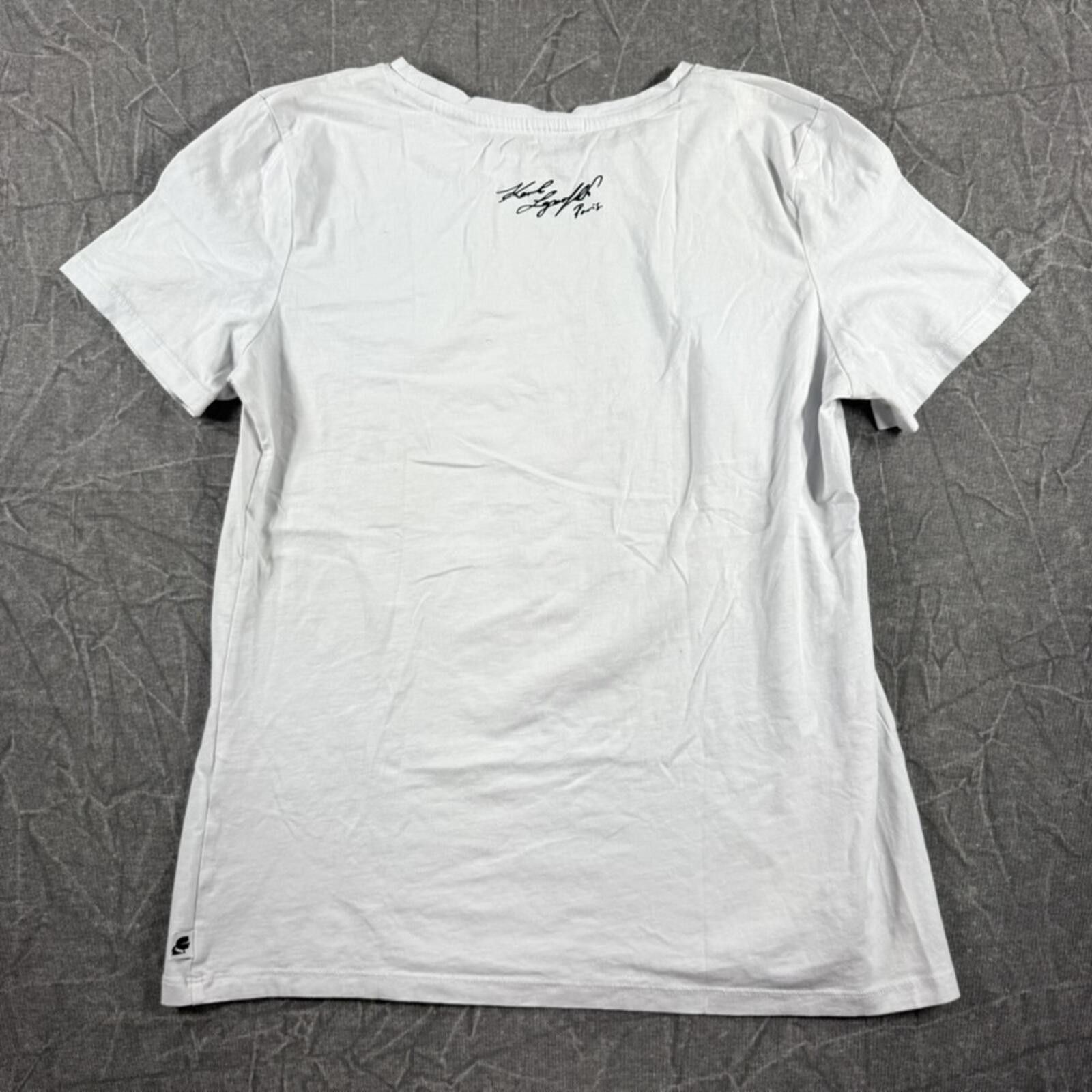 Karl Lagerfeld Karl Lagerfeld Shirt Women's M White Pink Paris Studs Size M / US 6-8 / IT 42-44 - 7 Thumbnail