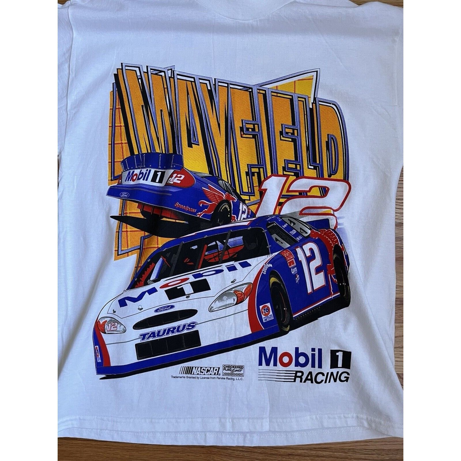 NASCAR VINTAGE NASCAR JEREMY MAYFIELD #12 MOBILE RACING GRAPHIC T L Size US L / EU 52-54 / 3 - 6 Thumbnail