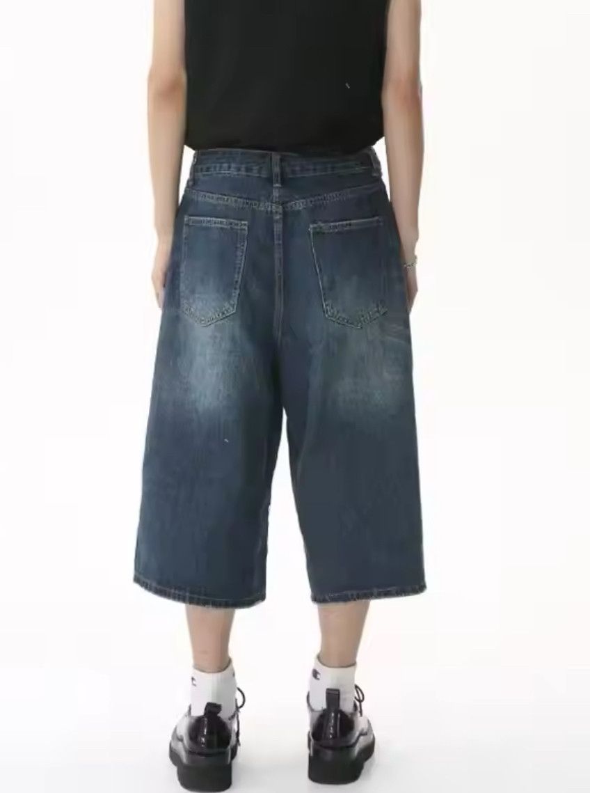 Designer × Japanese Brand Wide Leg Knee Length Shorts Denim Unisex Size US 31 - 3 Thumbnail