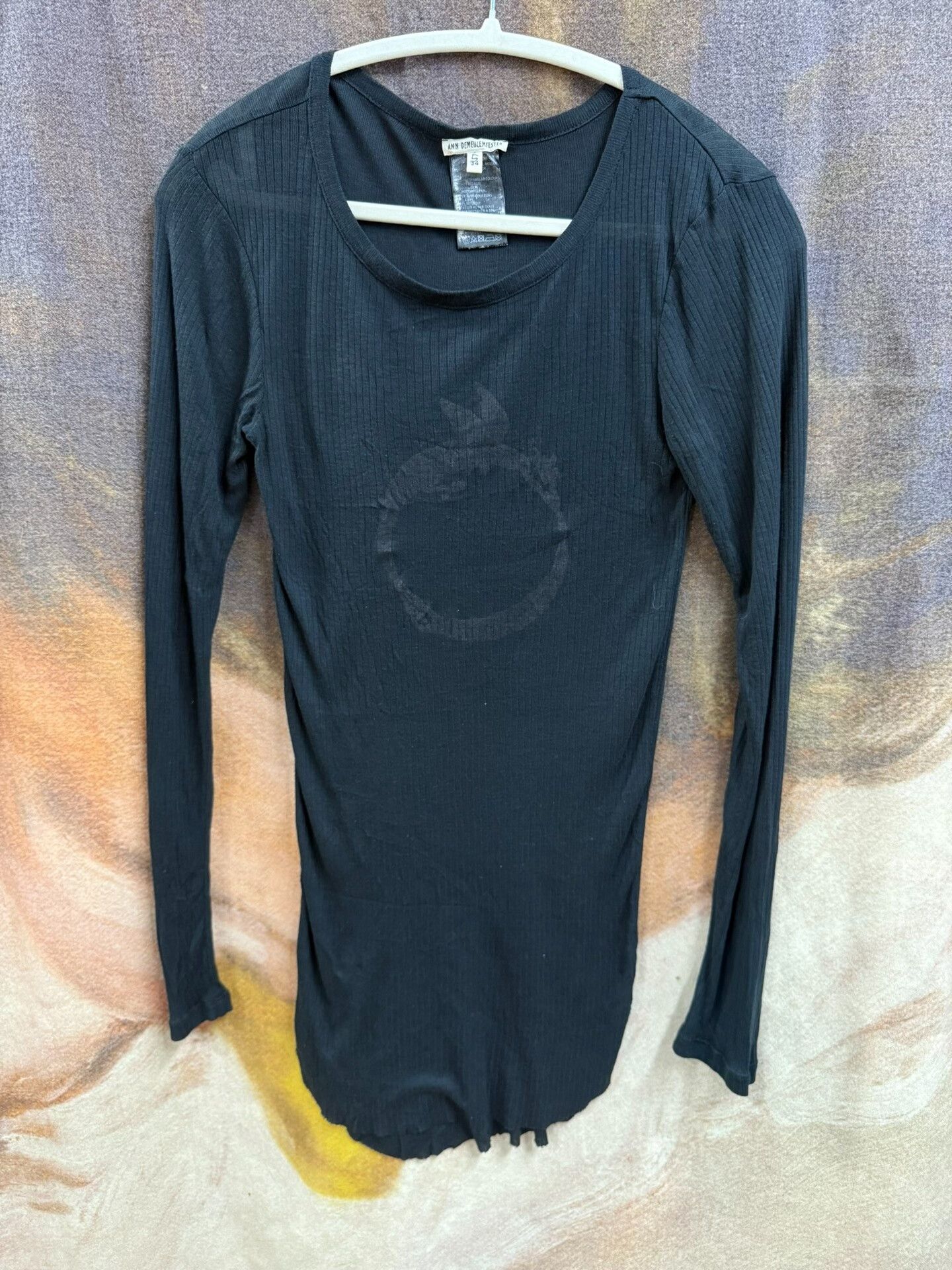 Ann Demeulemeester long sleeve fitted black top Size US S / EU 44-46 / 1 - 1 Thumbnail