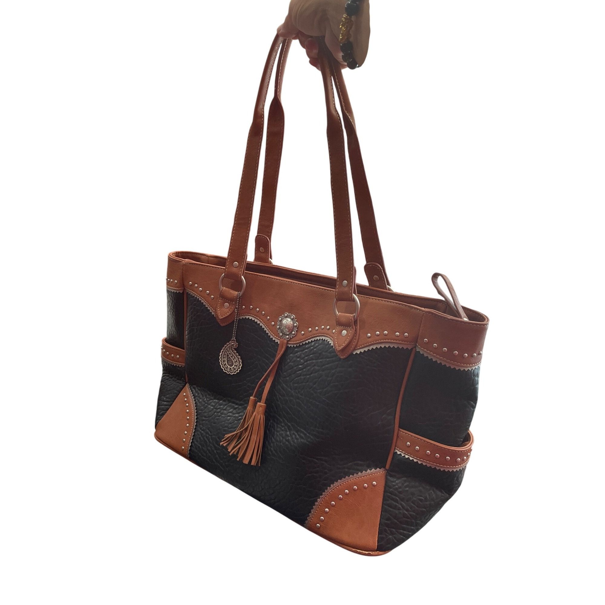 Other Bandana By American West Large Brown Leather Tote Bag SKU 89 Size ONE SIZE - 24 Thumbnail