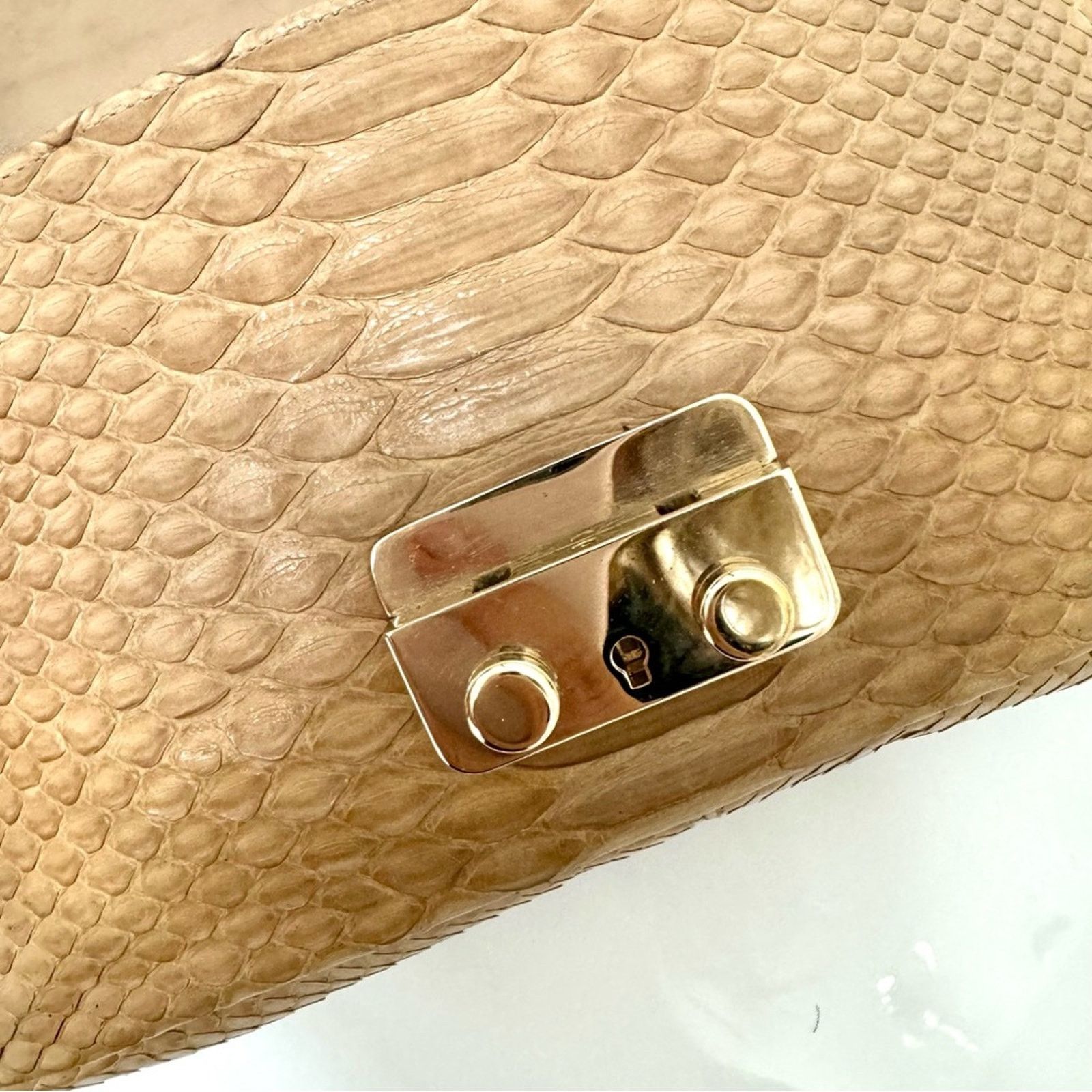 Dior Dior Nude Snakeskin New Lock Pouch Chain Clutch, Authentic Size ONE SIZE - 16 Thumbnail
