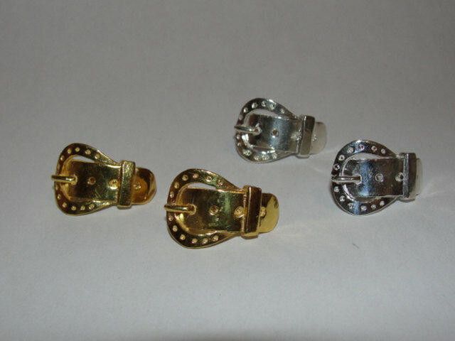 Designer 14kt Gold Vermeil Sterling Silver Buckle Earrings Unisex Size ONE SIZE - 4 Thumbnail