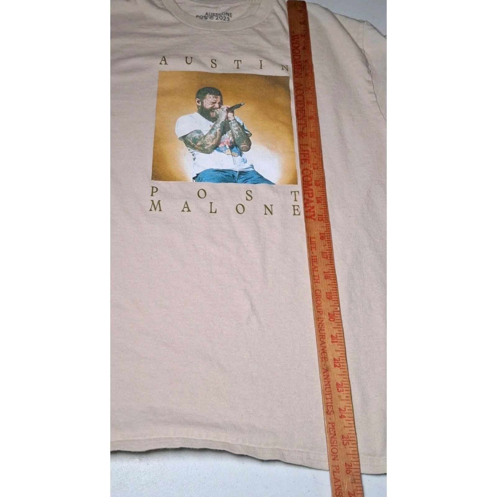 Vintage Posty Co Austin Post Malone Shirt Men L Graphic T Beige Short Sleeve Crew Neck Music 2020s Pop Culture Cotton Tan Size US L / EU 52-54 / 3 - 4 Thumbnail