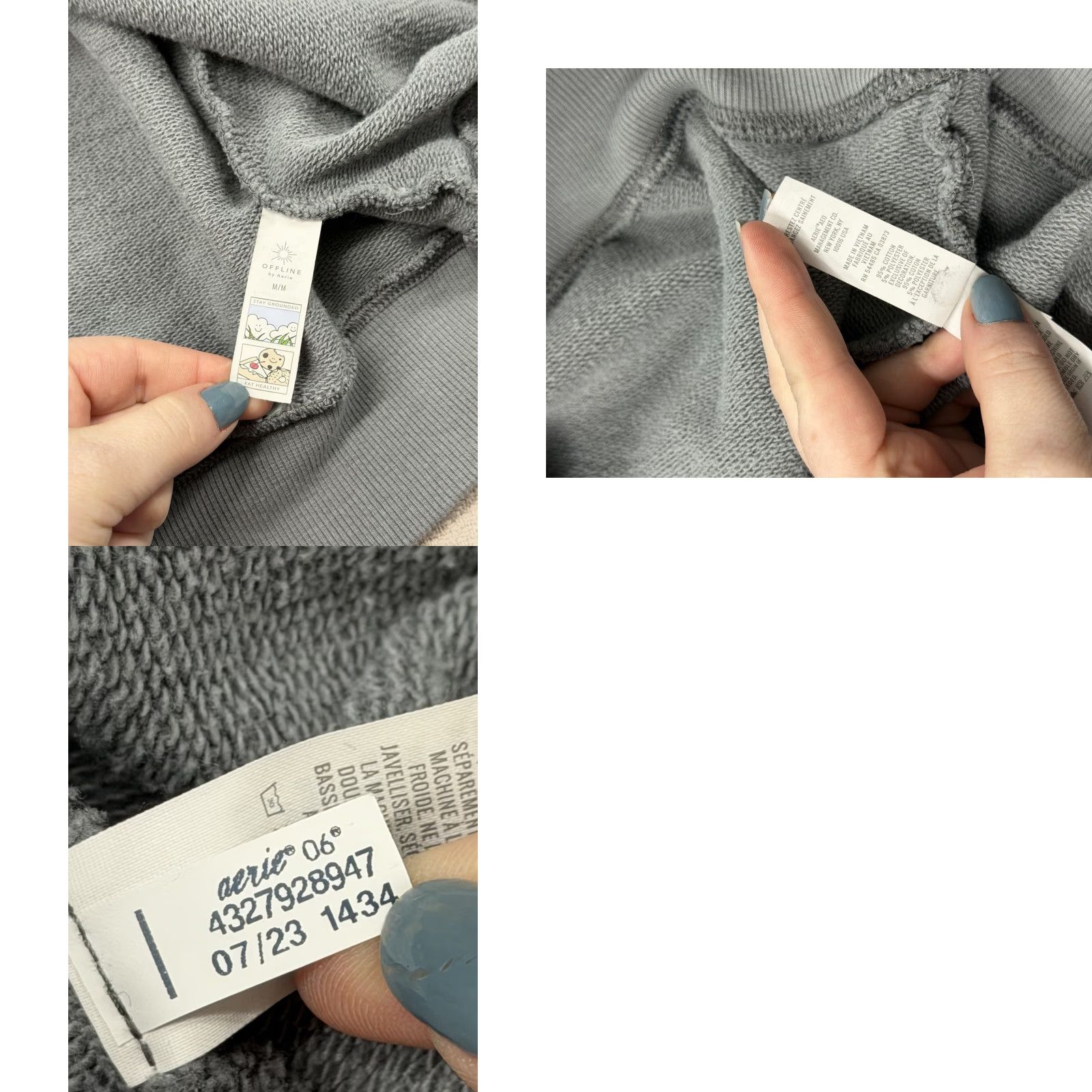 Vintage Offline Aerie Cloud Fleece Crewneck Pullover Thumb Holes Gray Size M Womens Sweatshirt Crew Neck Regular Pullover Felt? Size M / US 6-8 / IT 42-44 - 8 Thumbnail
