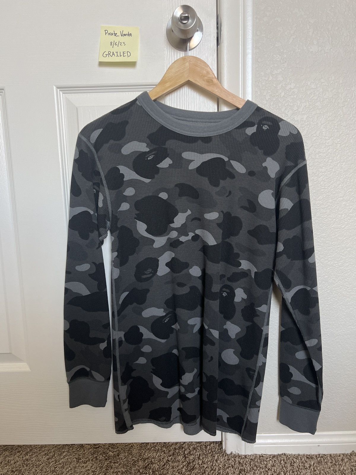image of Bape Color Camo Thermal L/s Tee in Black, Men's (Size Medium)