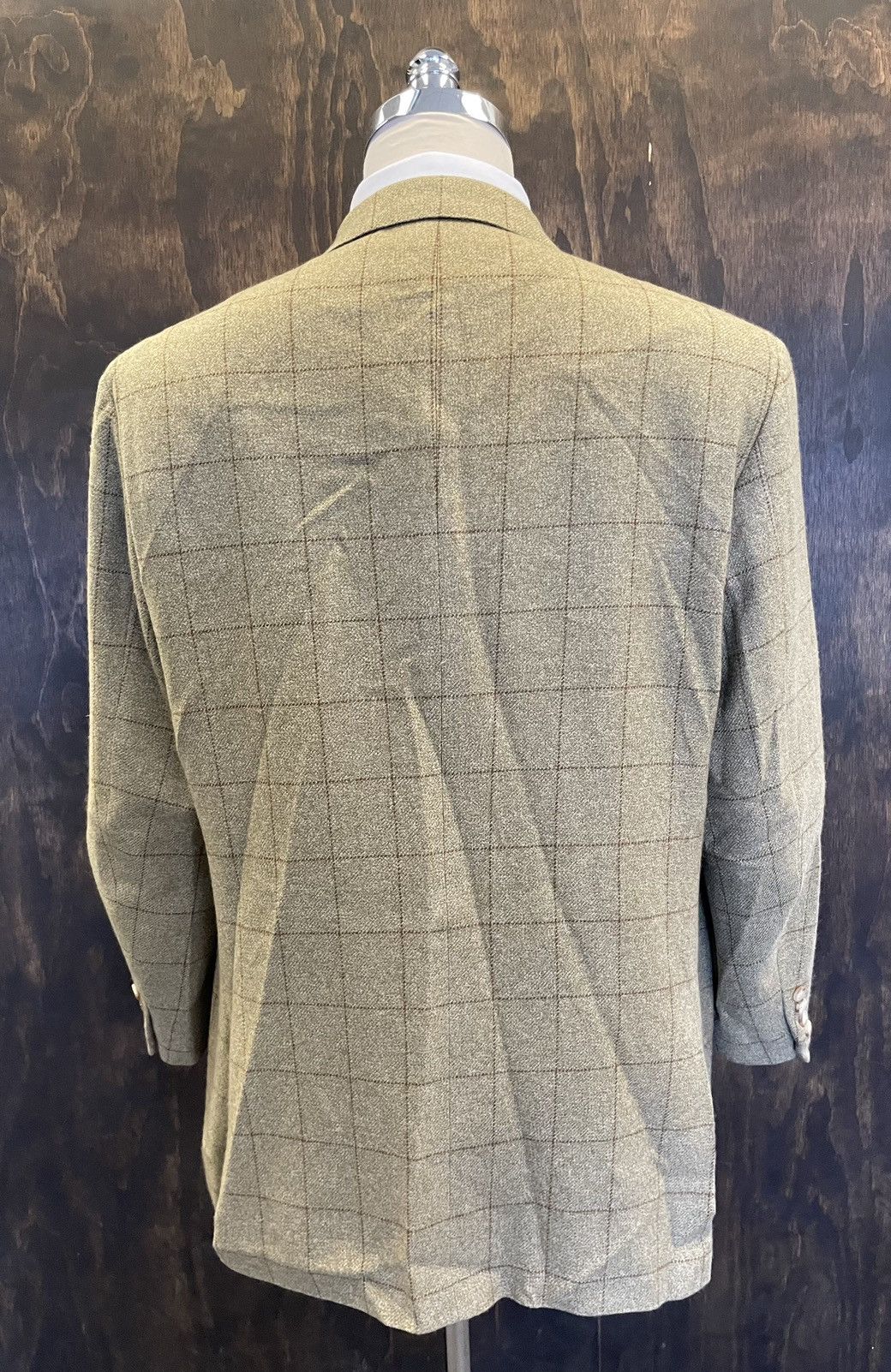 Polo Ralph Lauren × Vintage Windowpane Check Cashmere Jacket Size 46R - 4 Thumbnail