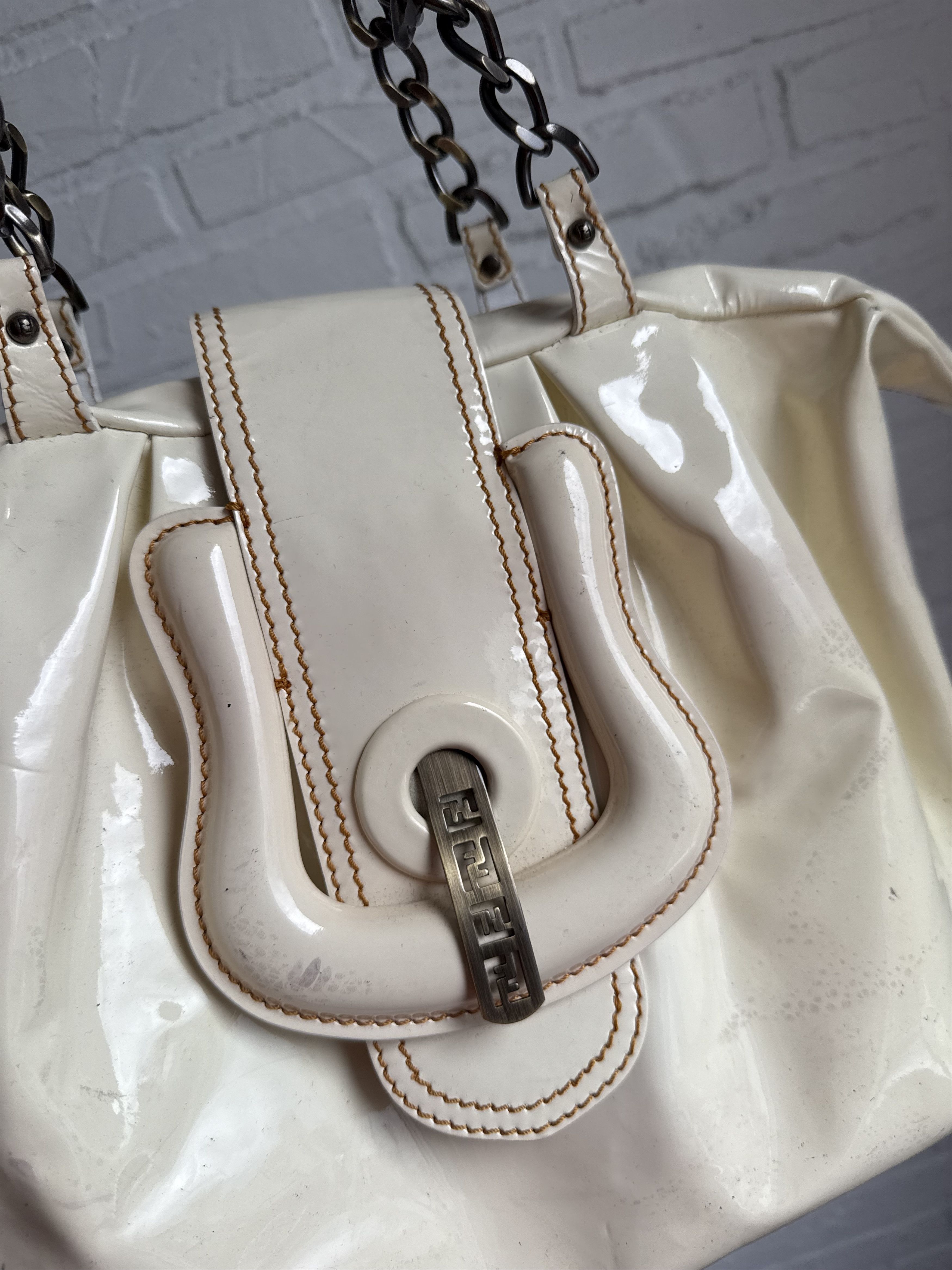 Fendi Vintage Fendi B Bag Patent Leather Chain Shoulder Bag y2k Size ONE SIZE - 6 Thumbnail