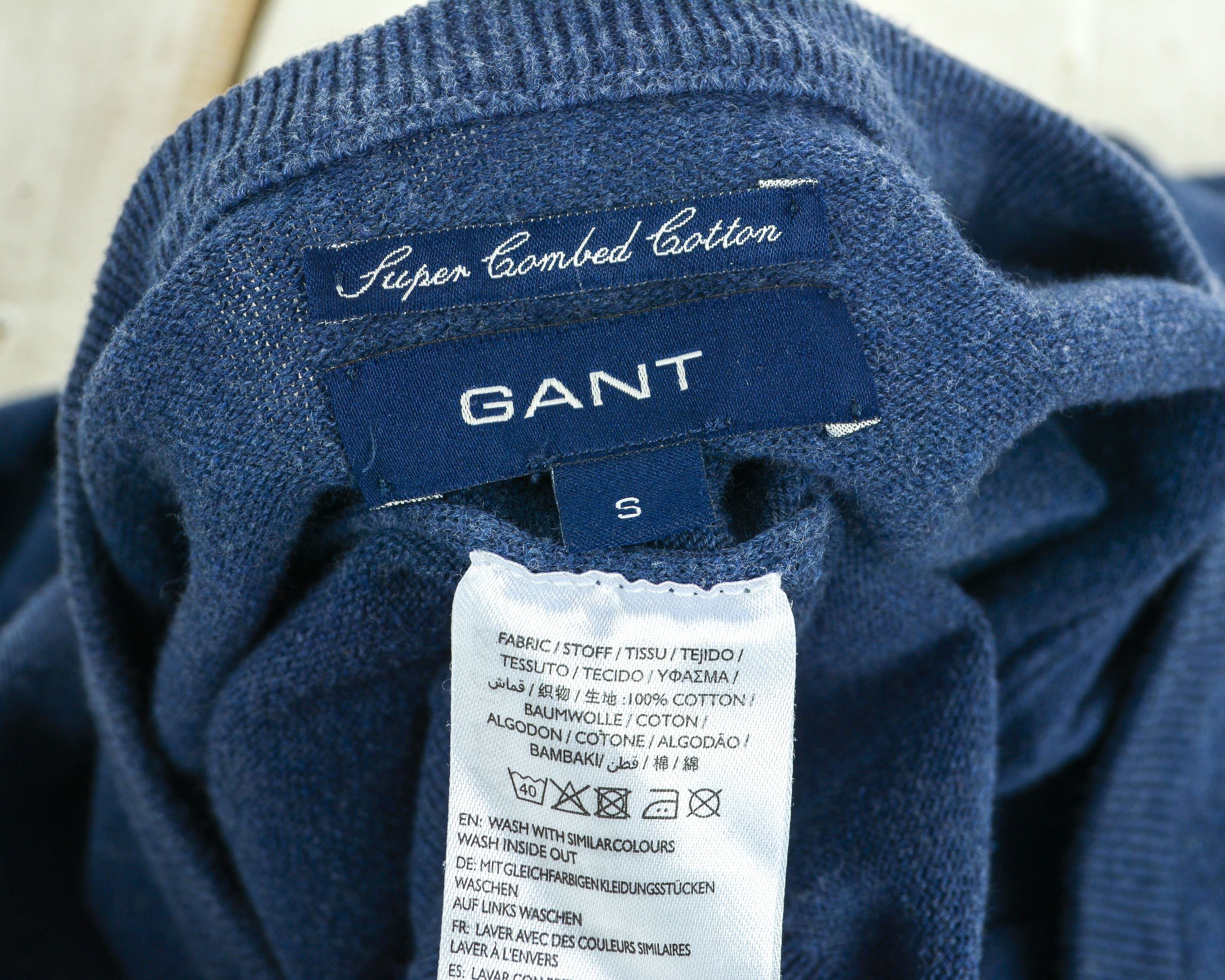 Gant 'Super Combed Cotton' Sweatshirt V-Neck Jumper Pullover Top Size US S / EU 44-46 / 1 - 5 Thumbnail