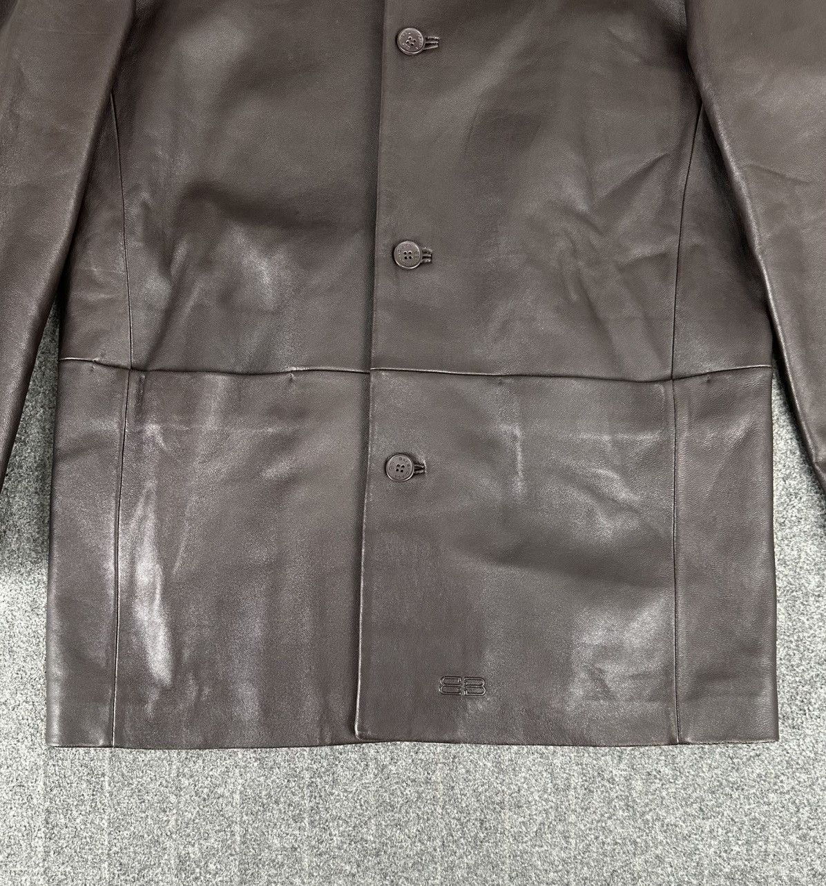 Balenciaga Balenciaga - Nicolas Ghesquiere 1998 Leather Blazer Jacket Size US L / EU 52-54 / 3 - 5 Thumbnail