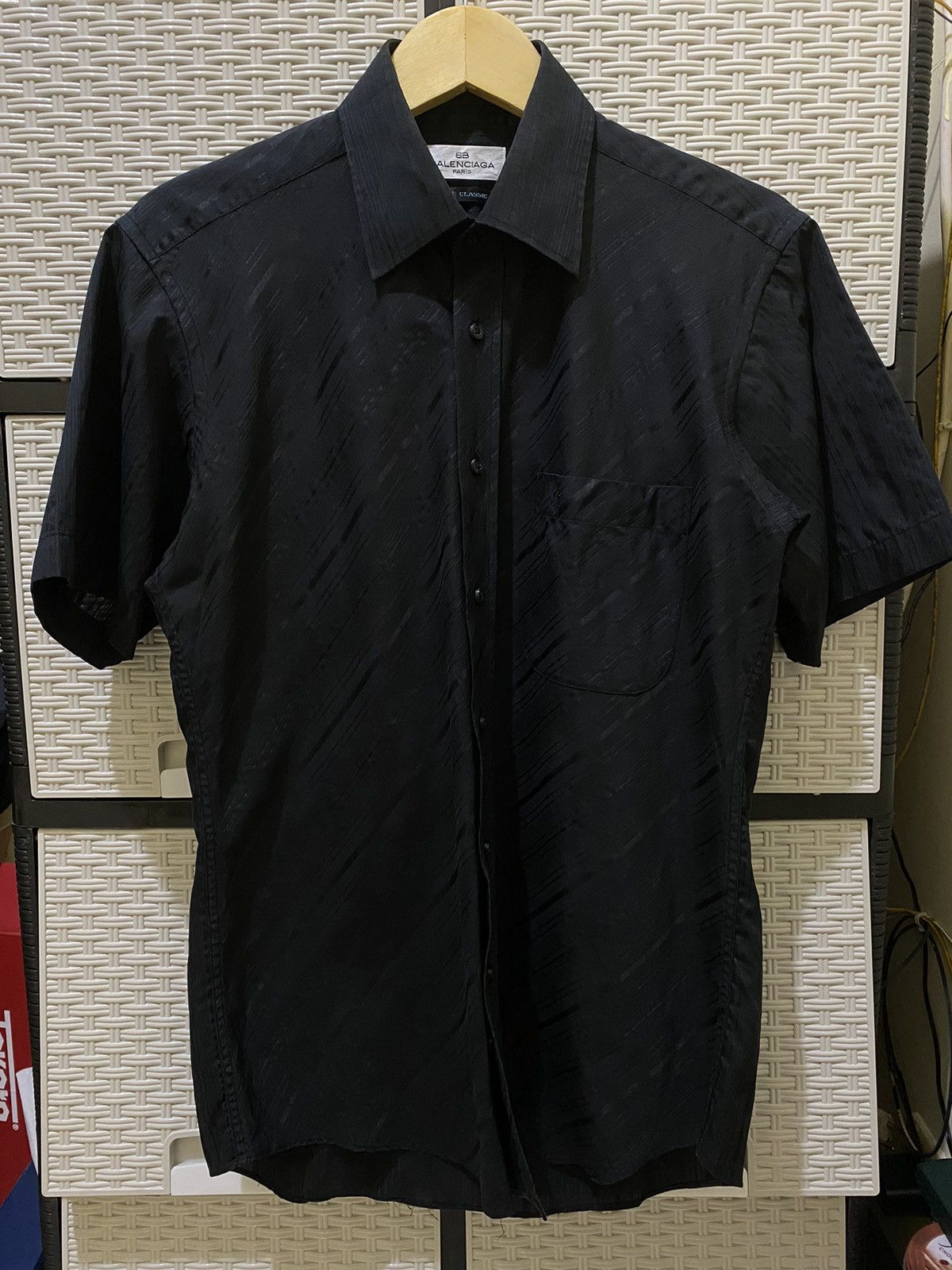 Balenciaga Vintage balenciaga slash stripes black light button up shirt Size US M / EU 48-50 / 2 - 1 Thumbnail