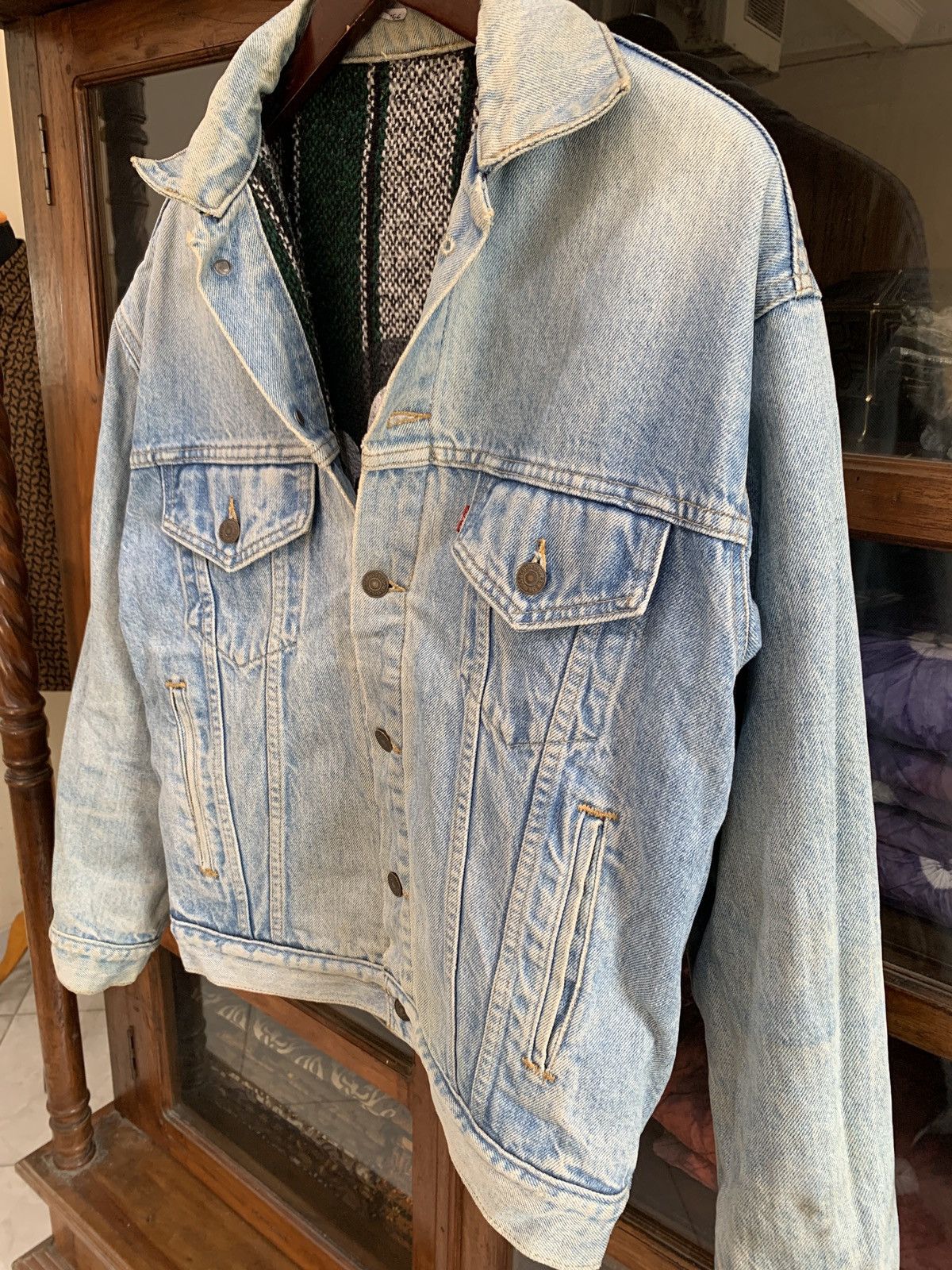 Levi's 90's Levis Type 3 Blanket Custom Maxcian Baja Trucker Jacket Size US L / EU 52-54 / 3 - 3 Thumbnail