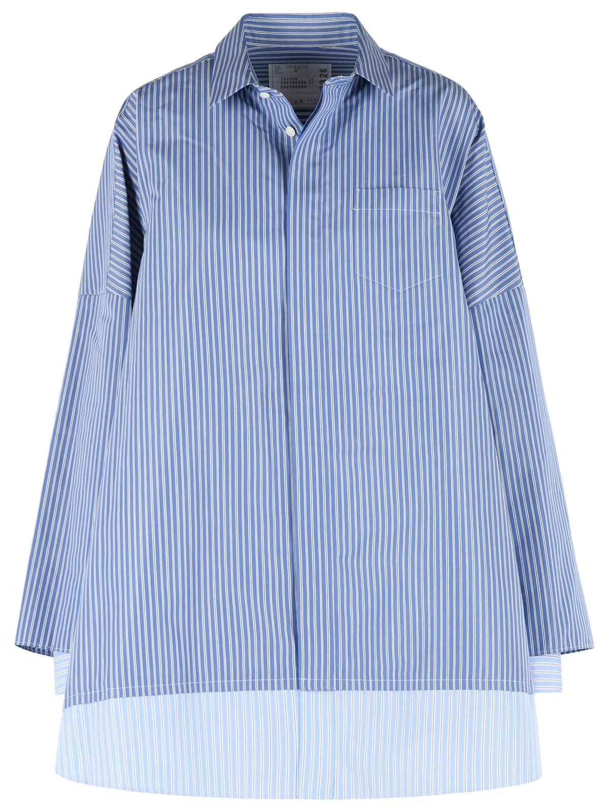 Sacai SACAI Light Blue Cotton Blend Shirt Size M / US 6-8 / IT 42-44 - 1 Thumbnail
