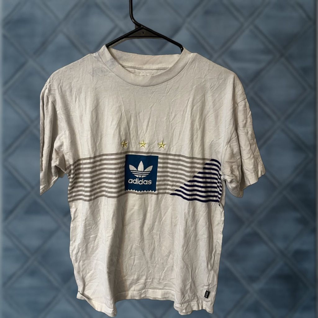 Adidas Adidas Shirt Mens Medium White Campeonato Short Sleeve T-Shirt Size US M / EU 48-50 / 2 - 1 Thumbnail