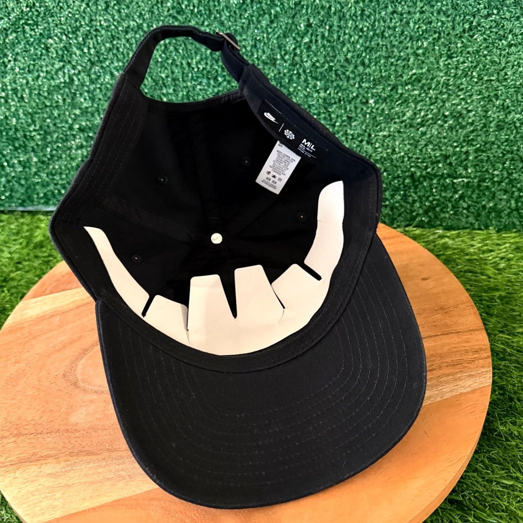 Nike Nike Club Cap Hat Mens Medium Large Black Embroidered Sneaker Patch Adjustable Baseball Cap Size ONE SIZE - 5 Thumbnail