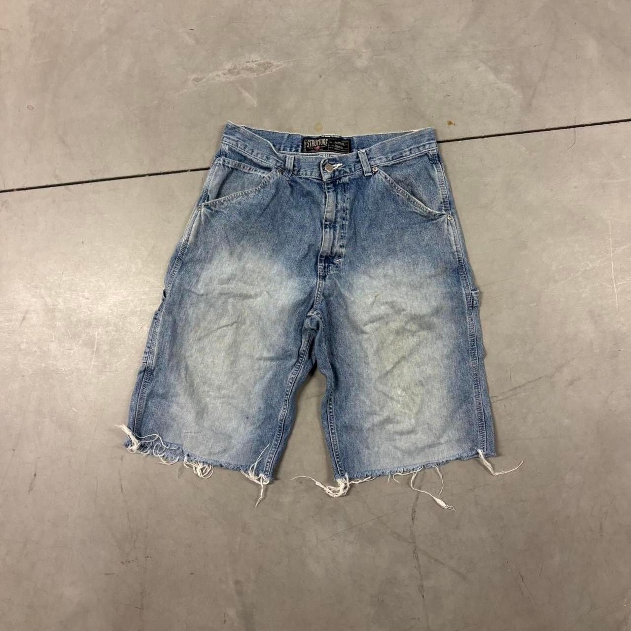 Vintage Vintage faded washed carpenter jean shorts Size US 32 / EU 48 - 1 Thumbnail