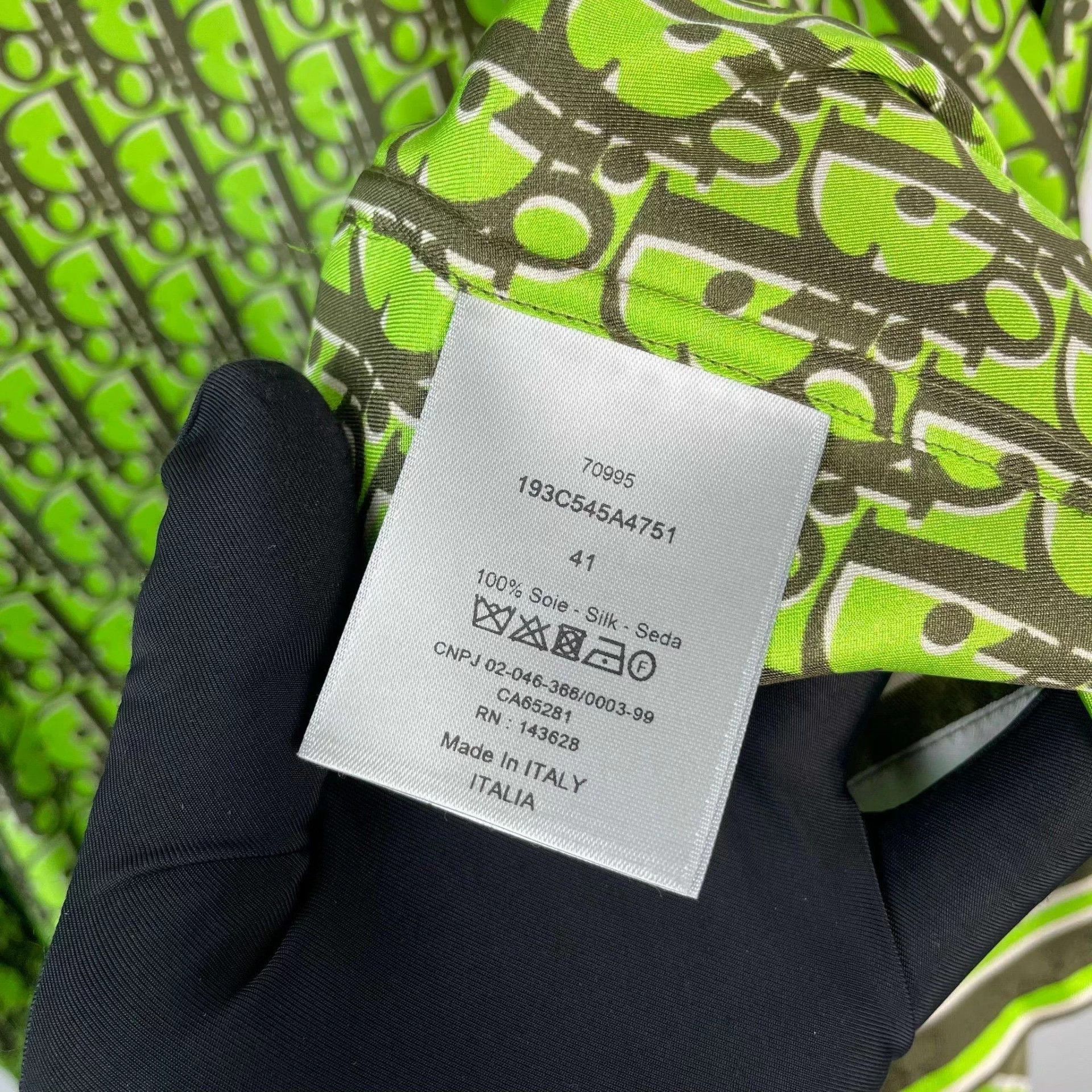Dior Dior Silk All Over Short-Sleeve Shirt 41 EU Green Size US XS / EU 42 / 0 - 6 Thumbnail
