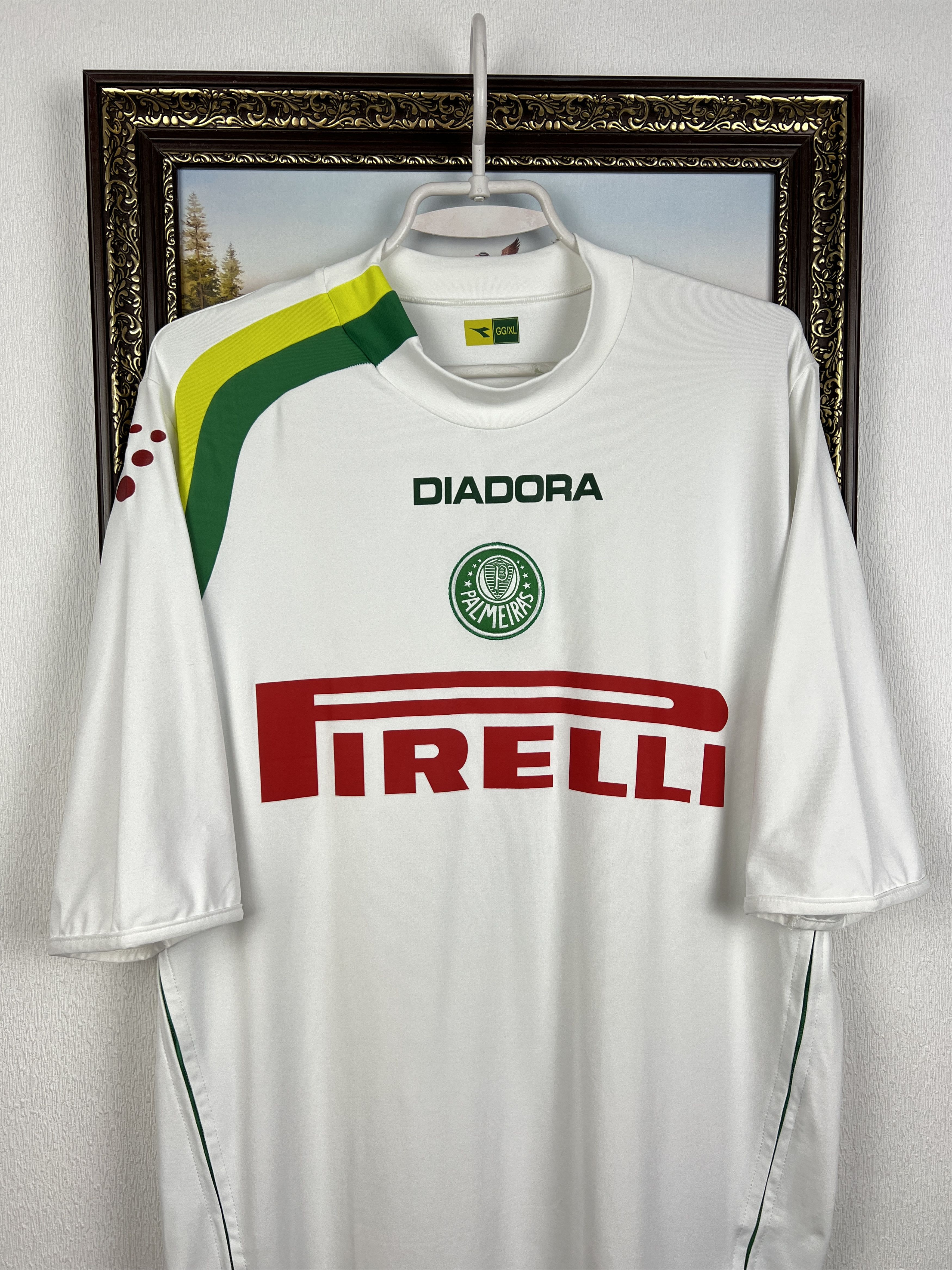 Diadora Palmeiras Away football shirt Soccer Player Issue Jersey Size US XL / EU 56 / 4 - 2 Thumbnail