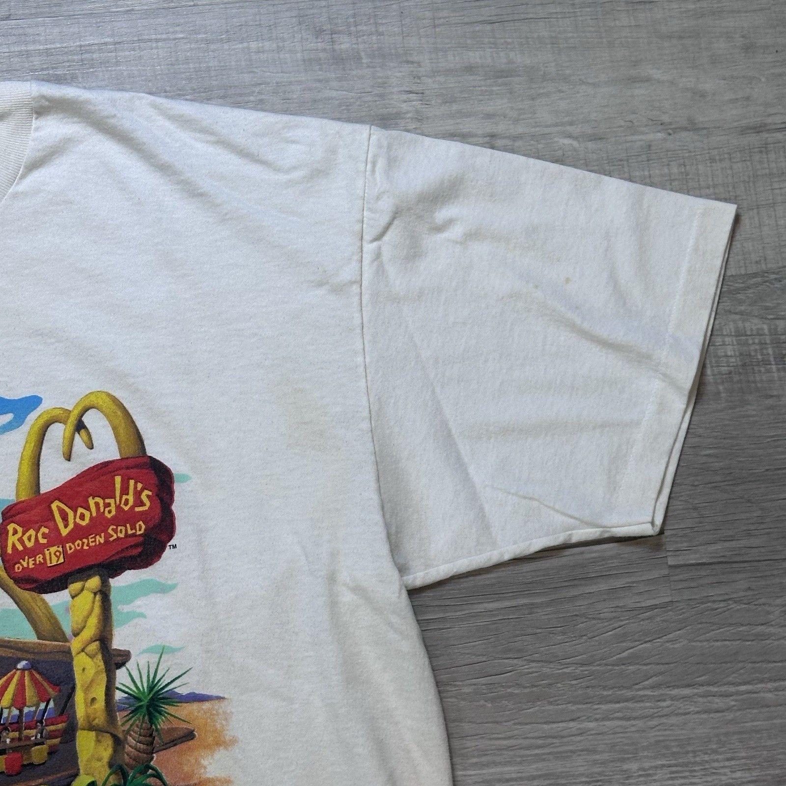 Vintage 1994 The Flintstone RocDonald's McDonalds Movie Promo Tee XL Size US XL / EU 56 / 4 - 4 Thumbnail