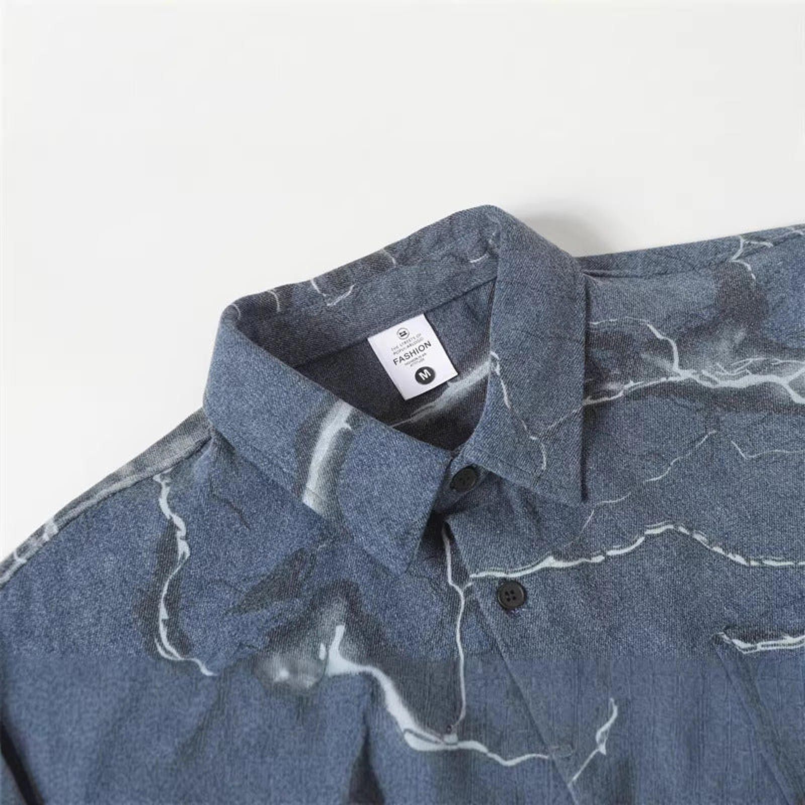 Other Marble-Print Short-Sleeve Denim Shirt Jacket Size US M / EU 48-50 / 2 - 3 Thumbnail