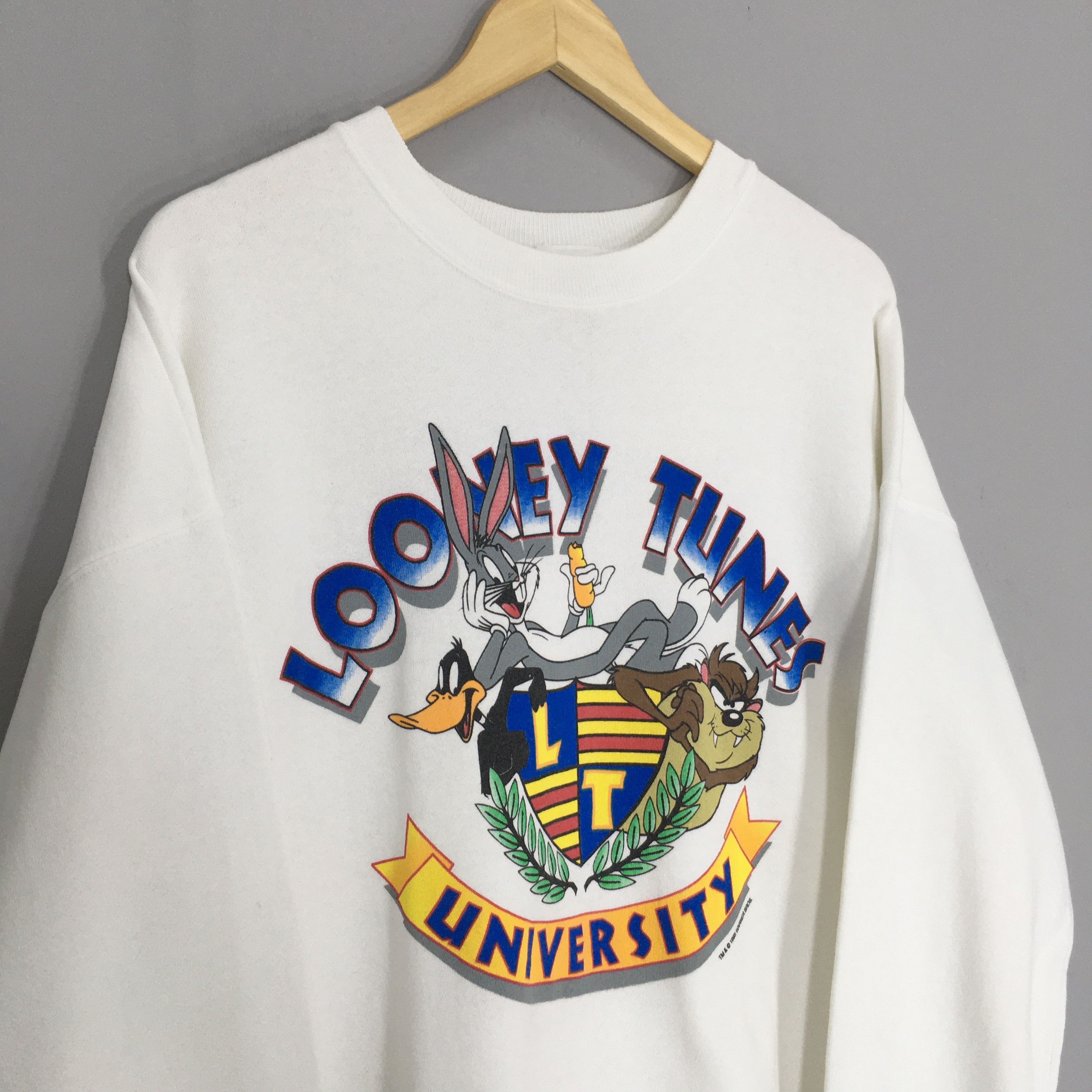 Disney × Vintage × Warner Bros Vintage 1990s Looney Tunes University Sweatshirt XLarge Size US XL / EU 56 / 4 - 4 Thumbnail