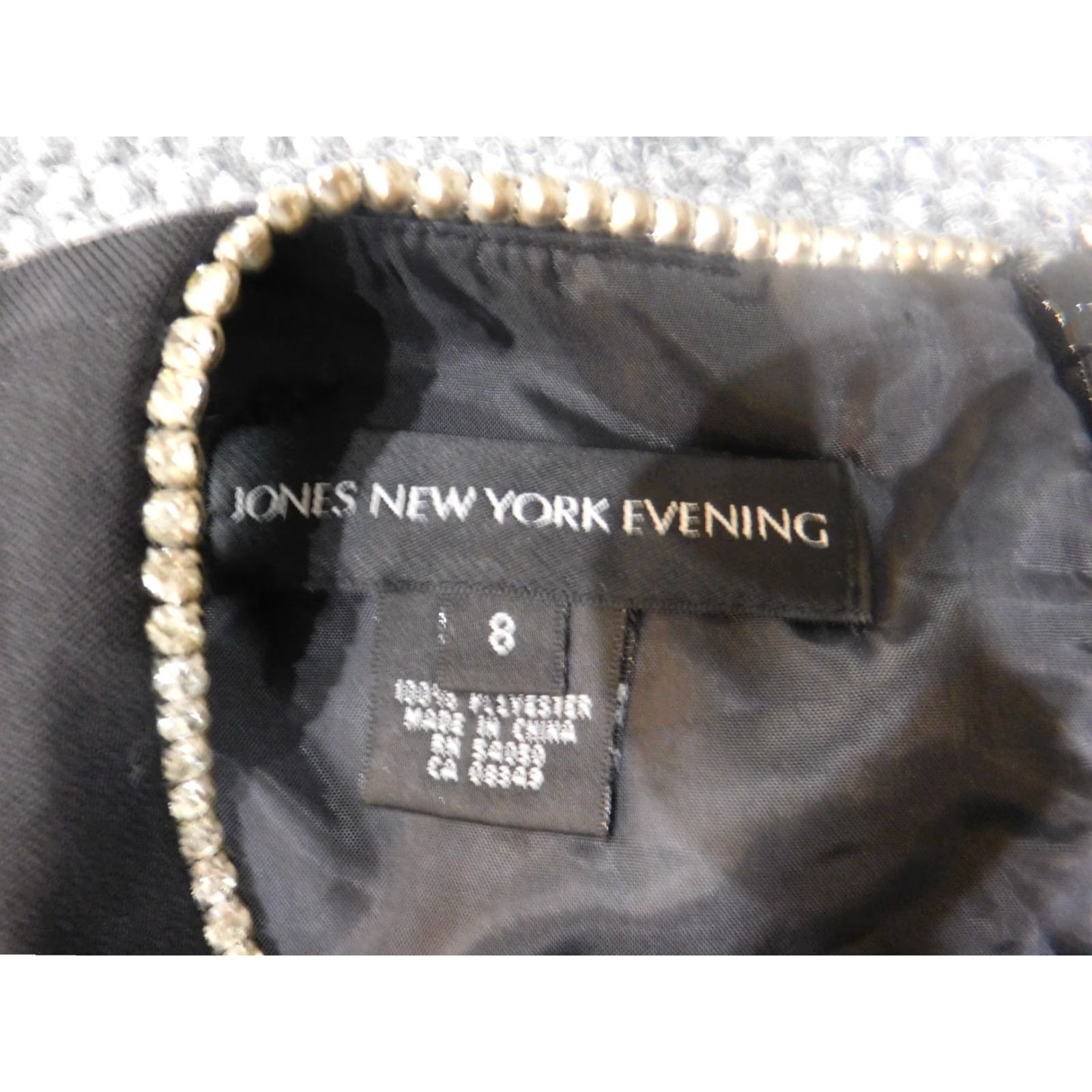 Jones New York Jones New York Dress Maxi Women 8 Black Rhinestones Sleeveless Round Neck Pullover Polyester Long Party Cocktail Nightwear Women Size M / US 6-8 / IT 42-44 - 5 Thumbnail