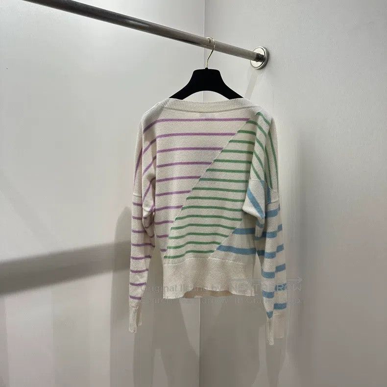 Chanel Chanel Colorful striped Logo cashmere sweater Size XS / US 0-2 / IT 36-38 - 2 Thumbnail