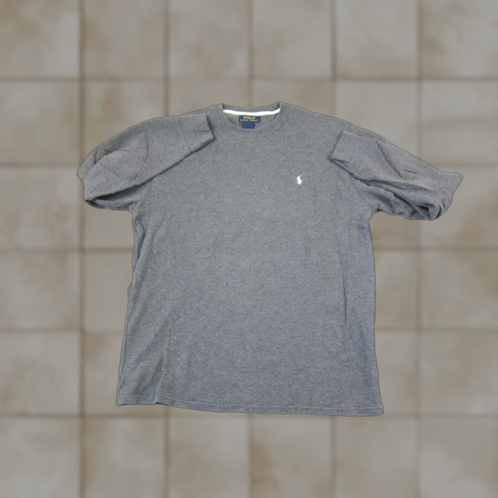 Polo Ralph Lauren Polo Ralph Lauren Shirt Mens XL Gray Long Sleeve Thermal Waffle Knit Logo 90s Classic Outdoor Retro All Seasons Easy Care Size US XL / EU 56 / 4 - 1 Thumbnail