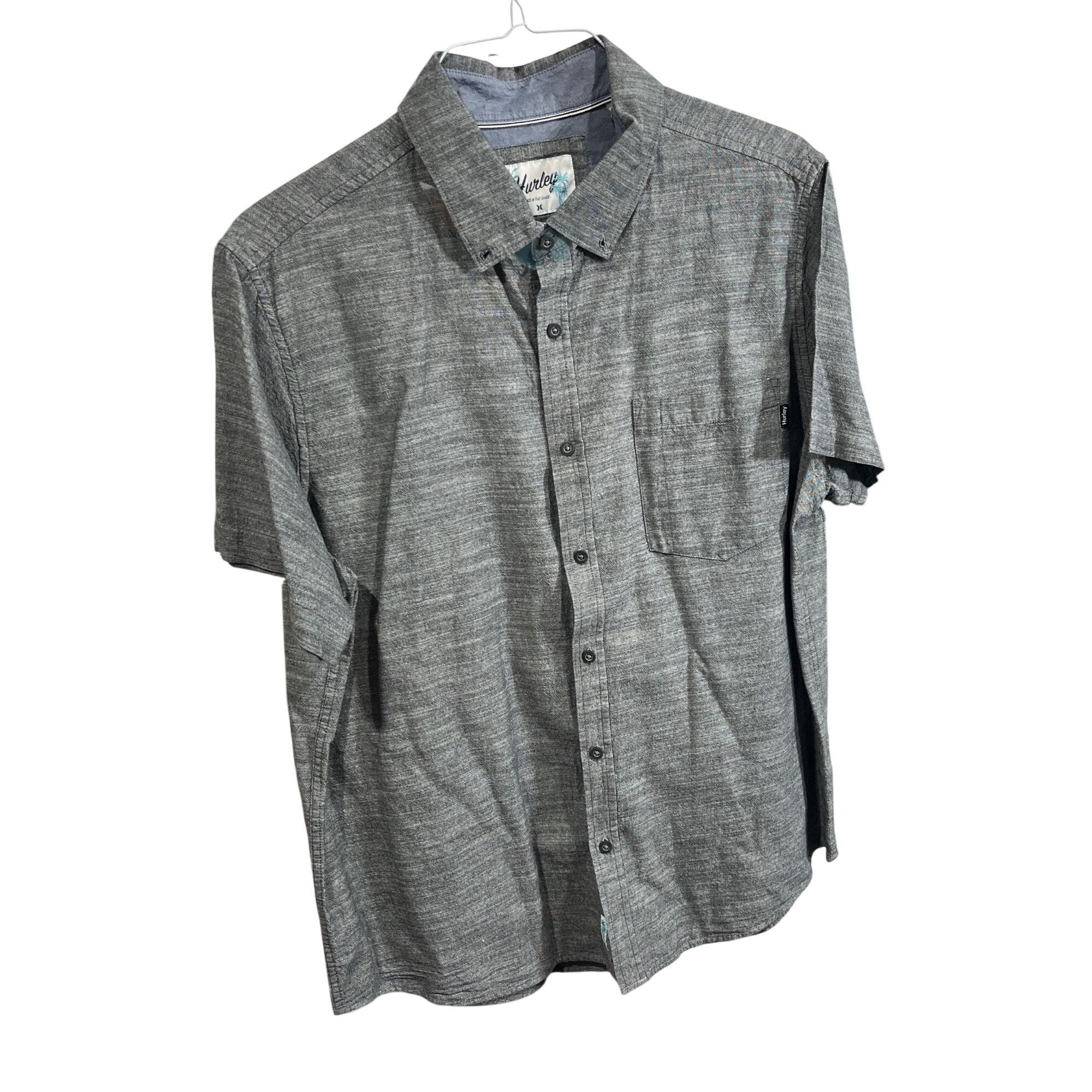 Hurley Hurley Mens Gray Button-Down Shirt XL Short Sleeve Cotton Bl Size US XL / EU 56 / 4 - 1 Thumbnail