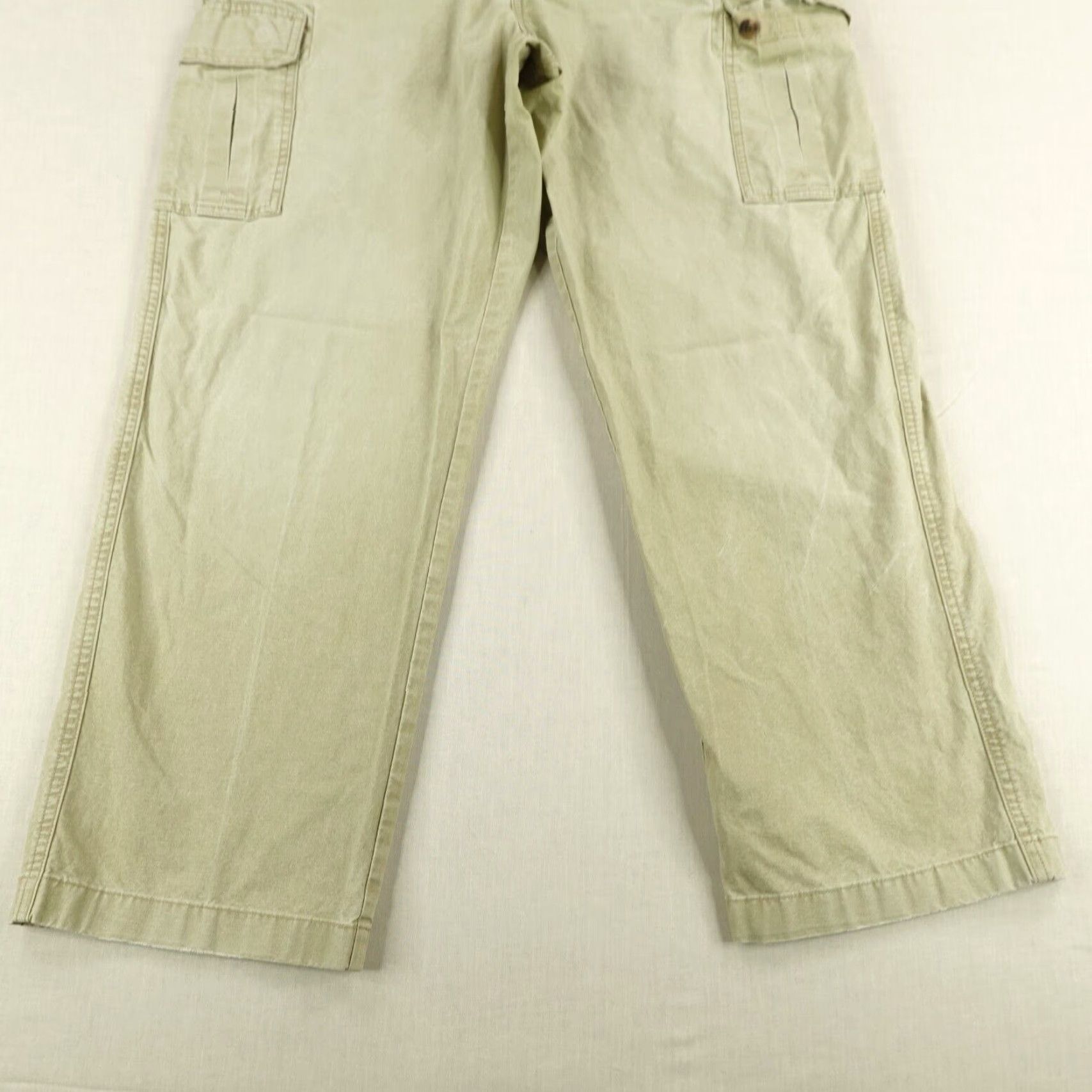 Vintage LL Bean Pants Mens 35x29 Cargo Work Tropic Weight Comfort Waist Beige Size US 35 - 3 Thumbnail