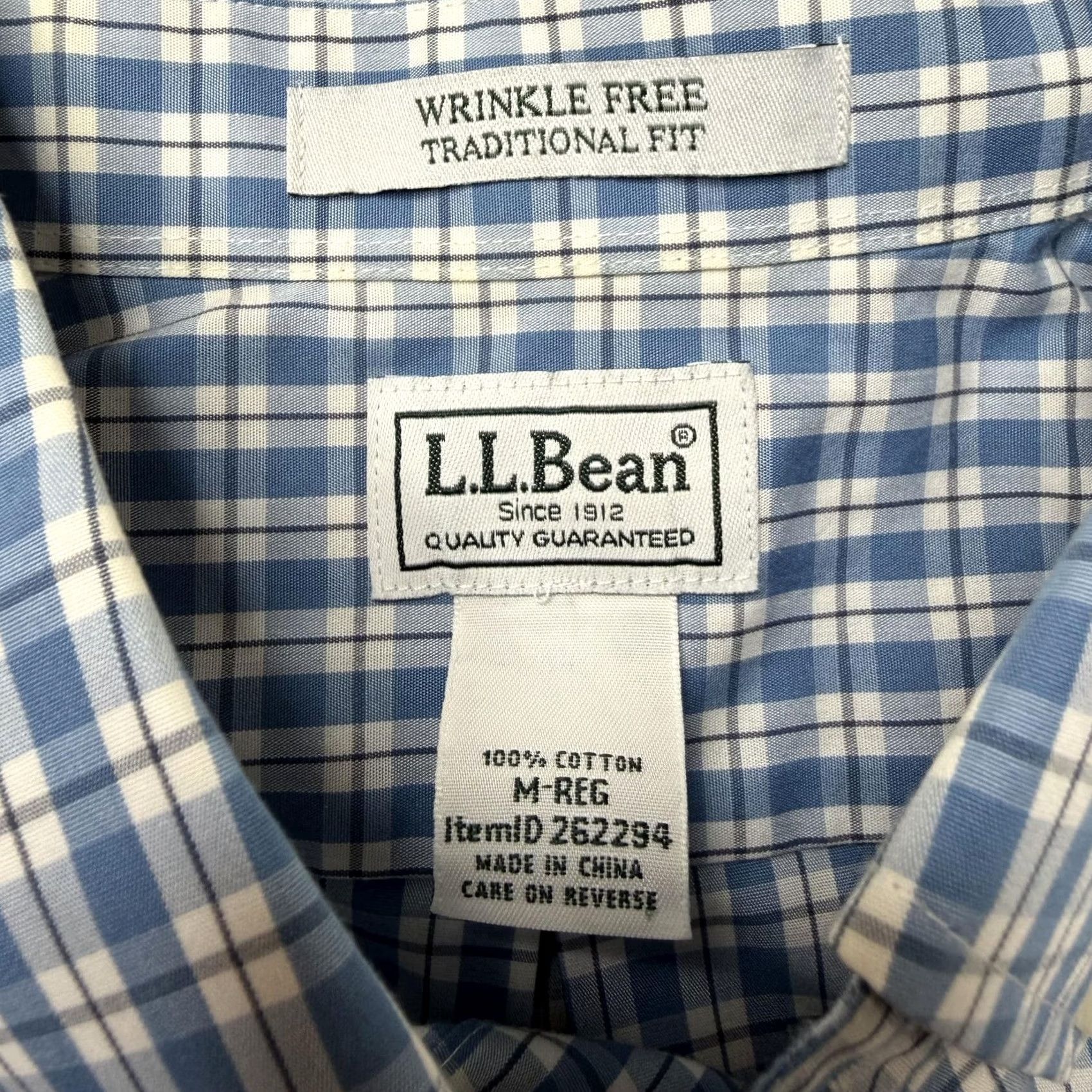 Vintage L.L. Bean Shirt Mens M Blue Check Long Sleeve Button-Up Wrinkle Free Casual Size US M / EU 48-50 / 2 - 2 Thumbnail
