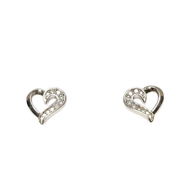 Other Lab Diamond 1/10 Ct. T.W. Sterling Silver Heart Earrings New Size ONE SIZE - 1 Thumbnail