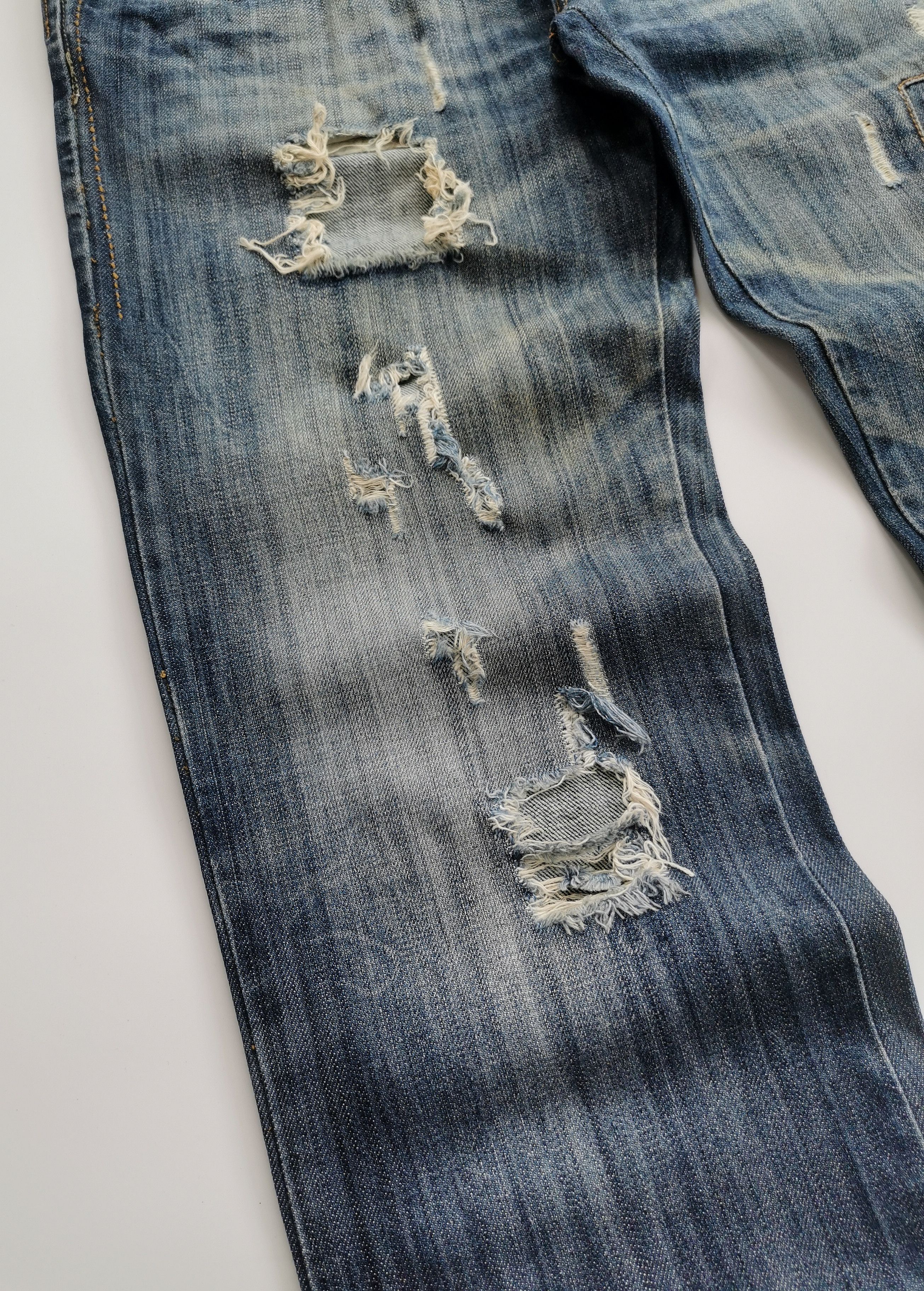 Frankie Morello Frankie Morello Y2K Gimmick Skull Damage Processing Jeans Size US 32 / EU 48 - 3 Thumbnail