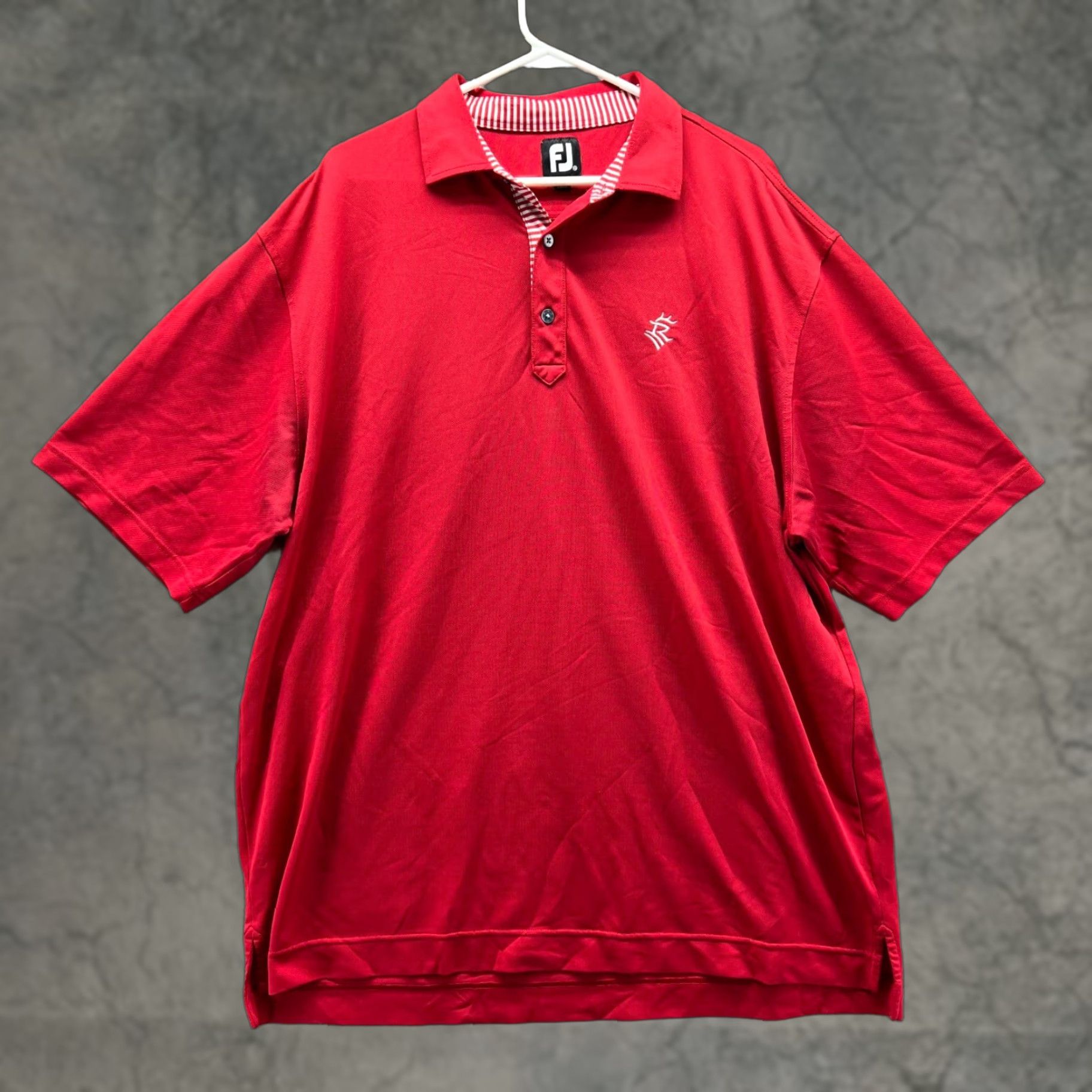 Footjoy FootJoy Polo Shirt Men 2XL Red Polyester Golf Club Logo Embroidered Performance Polo Shirt Red Mens 2XL FootJoy Logo Golf Size US XXL / EU 58 / 5 - 1 Thumbnail