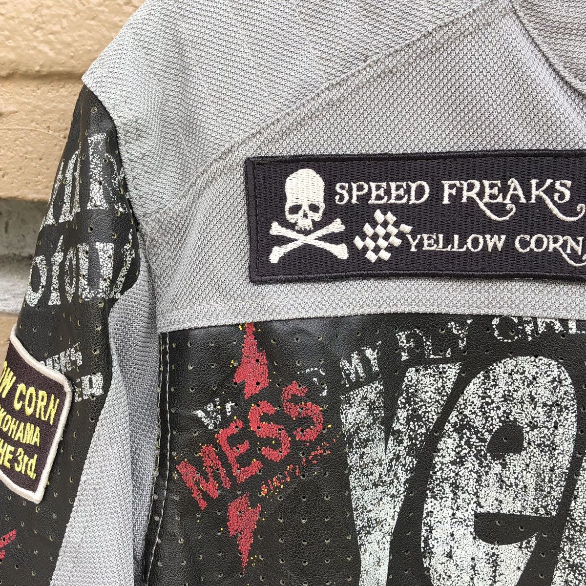 Vintage Vintage Yellow Corn BRP Breakers Mix Leather Racing Jacket Size US L / EU 52-54 / 3 - 8 Thumbnail