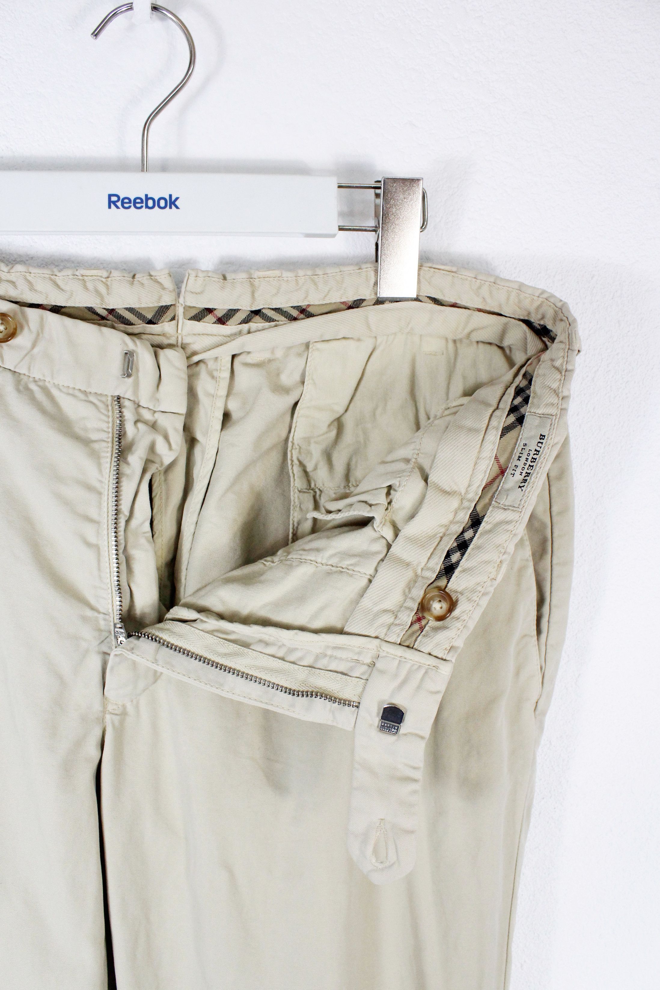 Burberry Burberry Beige Cotton Slim Fit Trousers Chino Pants Size US 36 / EU 52 - 6 Thumbnail