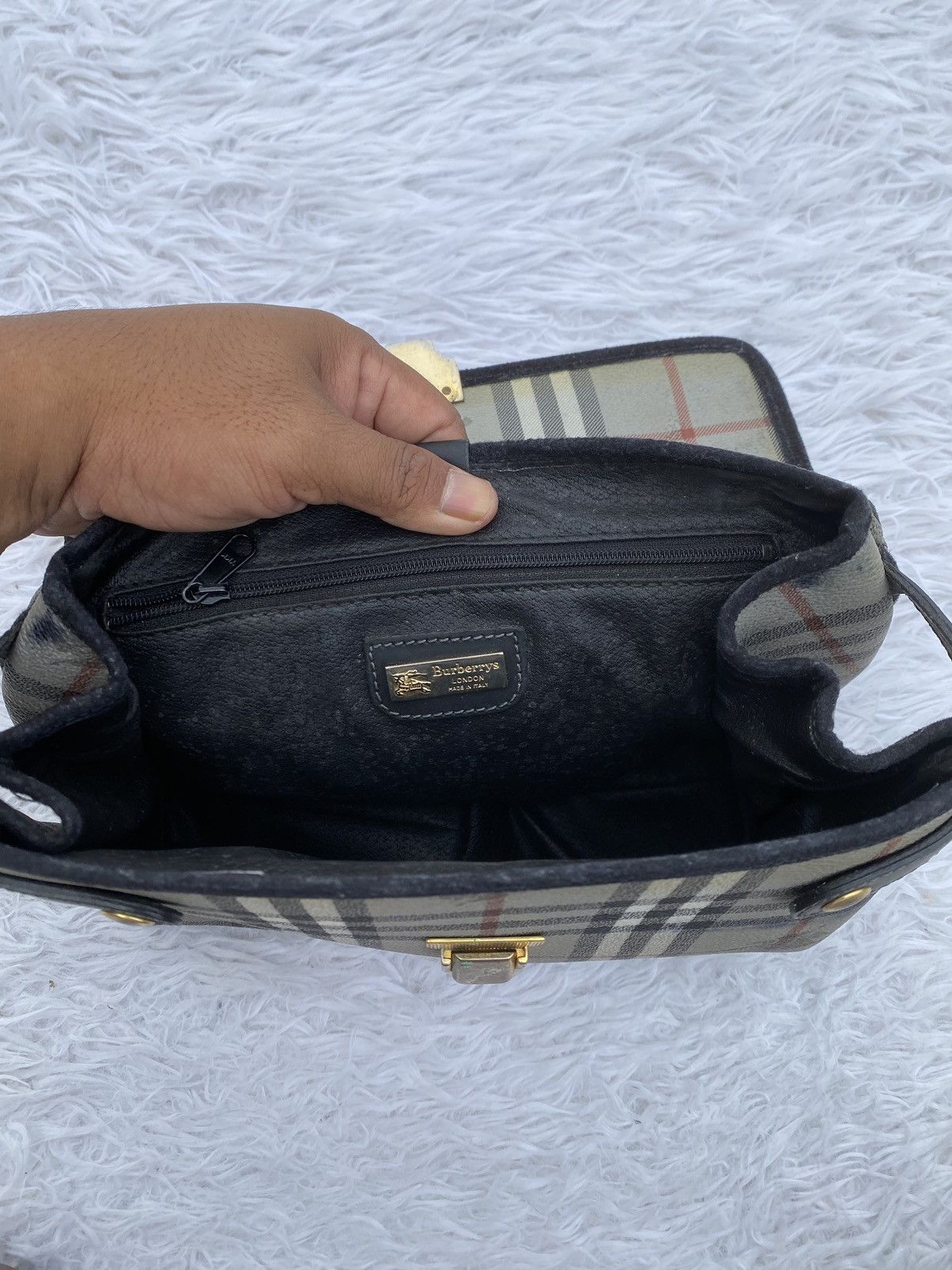 Burberry Rare Vintage 90s Burberry Nova Check Hand Bag Size ONE SIZE - 20 Thumbnail