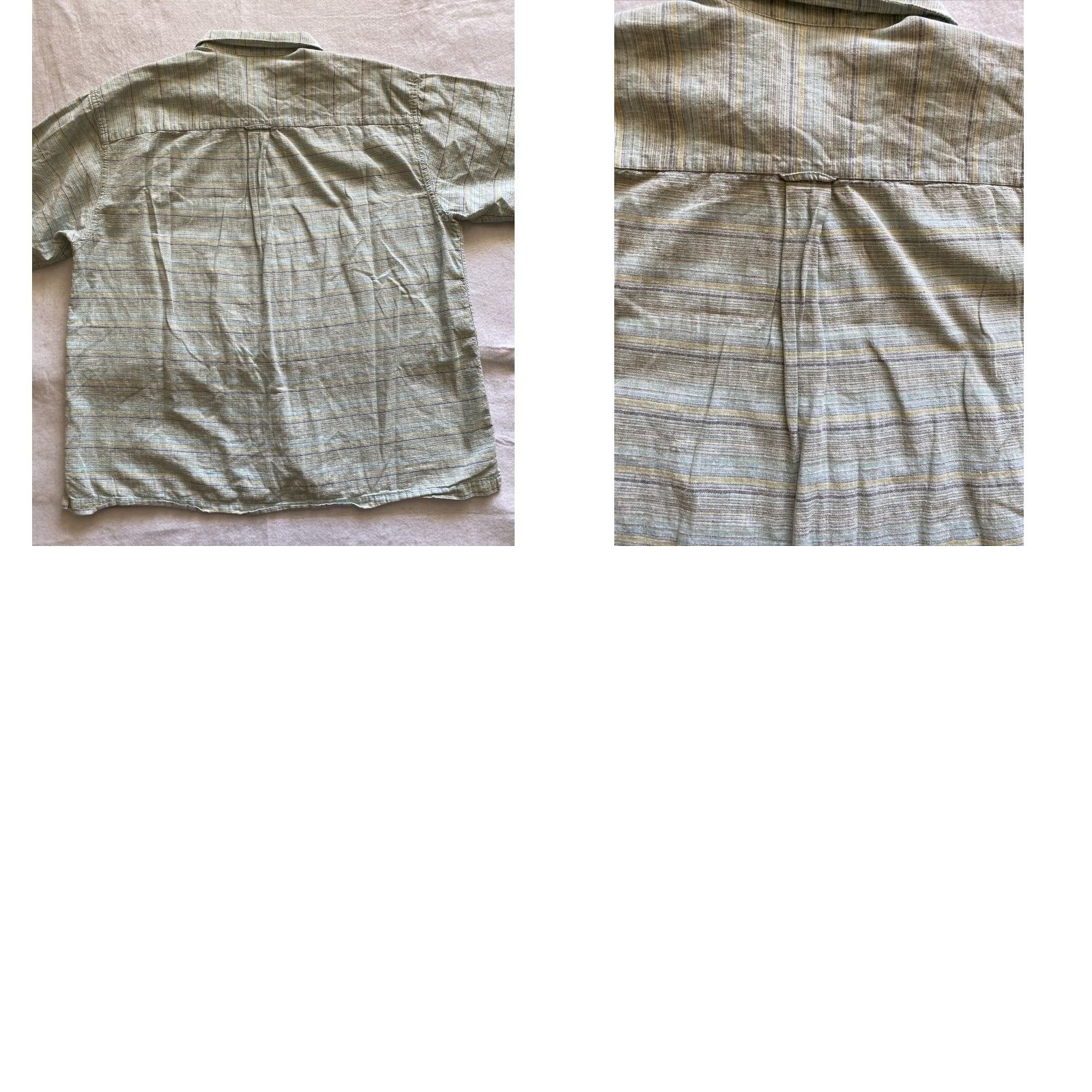 Van Heusen Van Heusen Men's XL Short Sleeve Button-Up Shirt - Sage Green Striped Like / 15-19 / Regular Fit / Button-Down Collar - Cotton-Polyester Size US XL / EU 56 / 4 - 8 Thumbnail