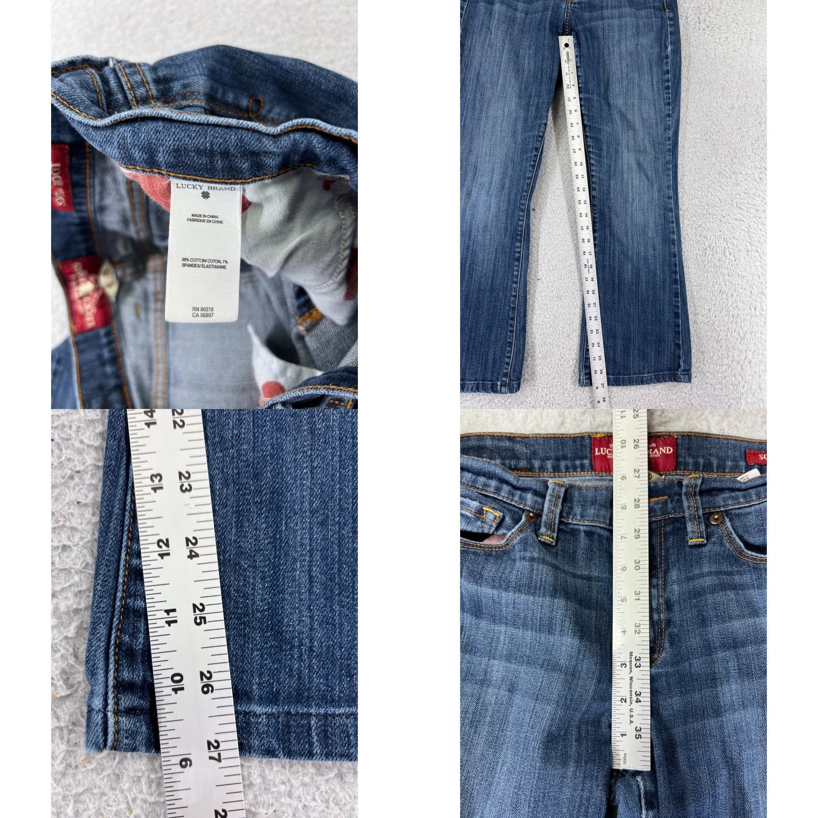 Lucky Brand Lucky Brand Women's Jeans 10 Blue Denim Bootcut Low Rise 27x27 Cotton Stretch Classic Size 32" / US 10 / IT 46 - 8 Thumbnail