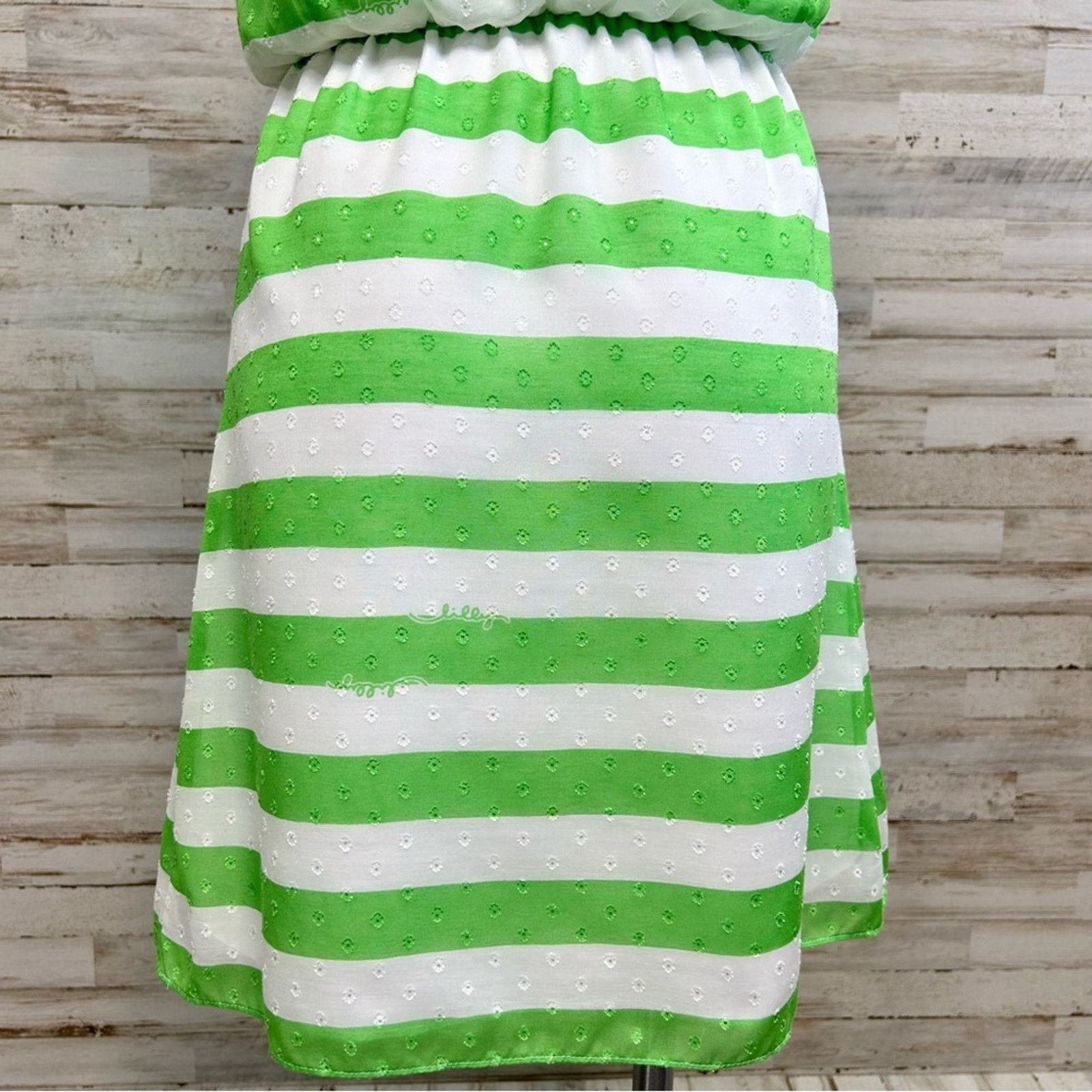 Lilly Pulitzer Lilly Pulitzer Danna Awning Green Striped Dress Ruffle XS Size XS / US 0-2 / IT 36-38 - 10 Thumbnail