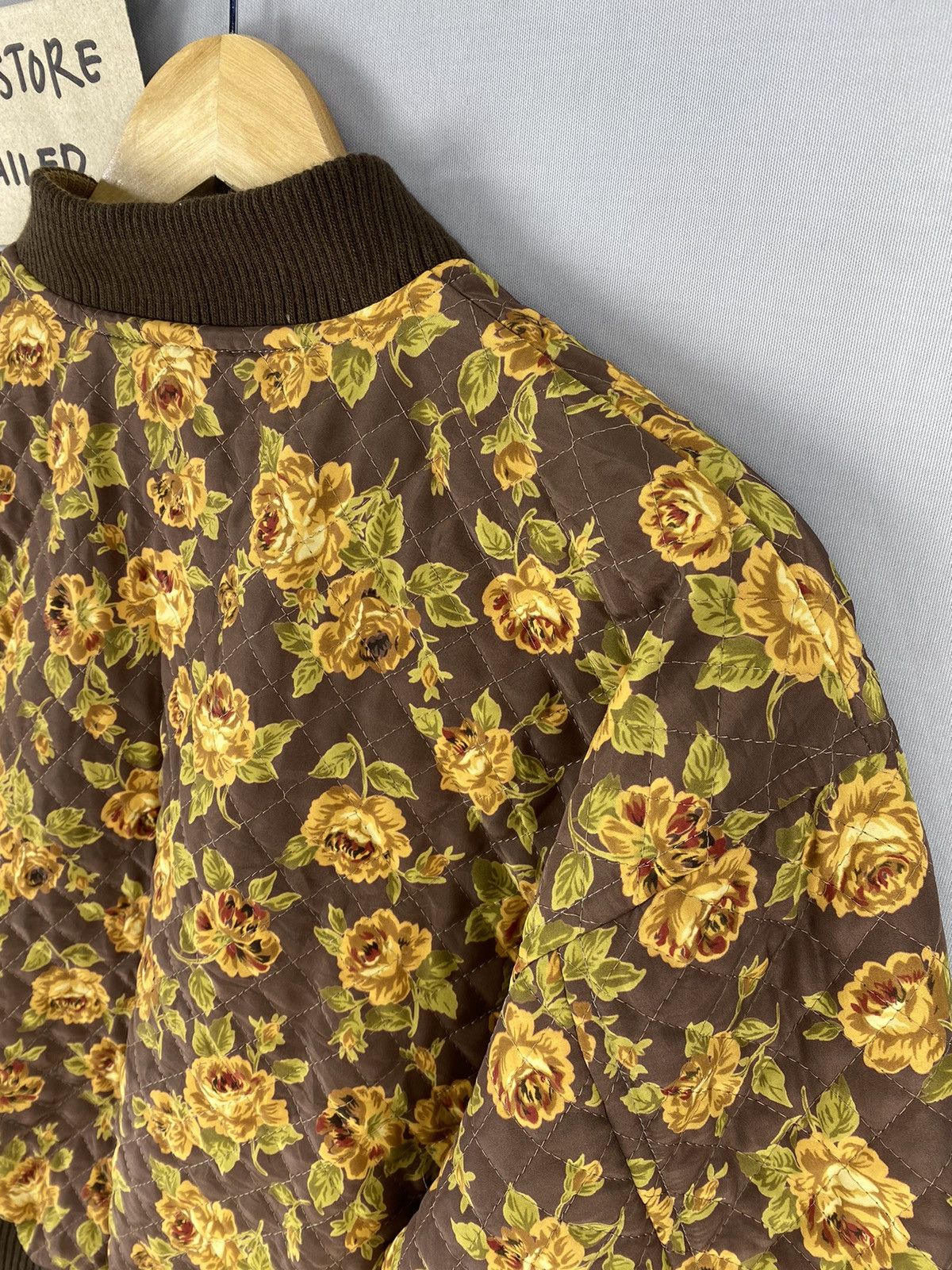 Designer Vintage Floral Bomber Reversible Quilted Jacket By Cabin Size US S / EU 44-46 / 1 - 5 Thumbnail