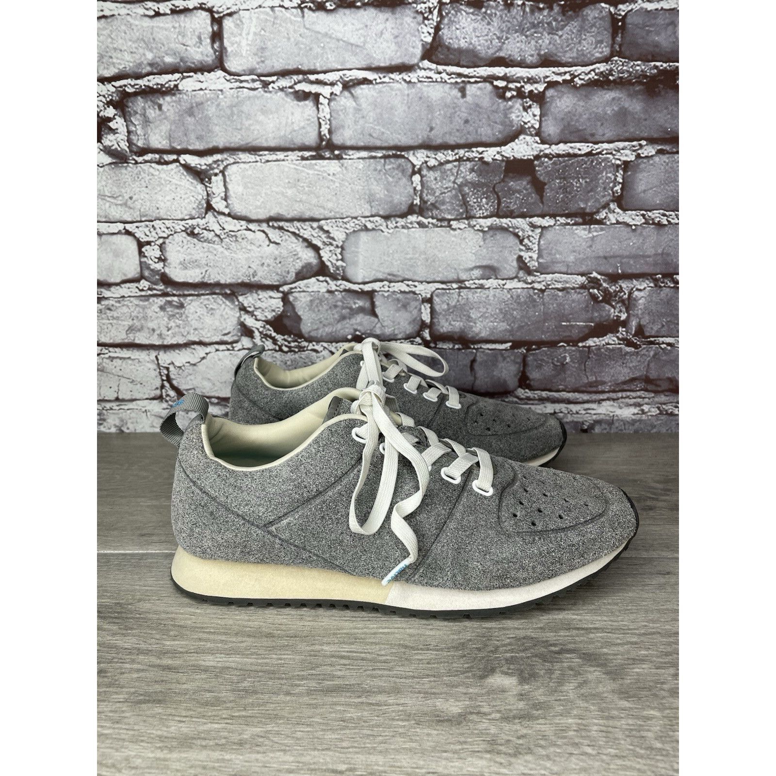Native Native Monaco Gray Suede White Lace Up Casual Sneakers Shoes Size US 7 / EU 40 - 16 Thumbnail